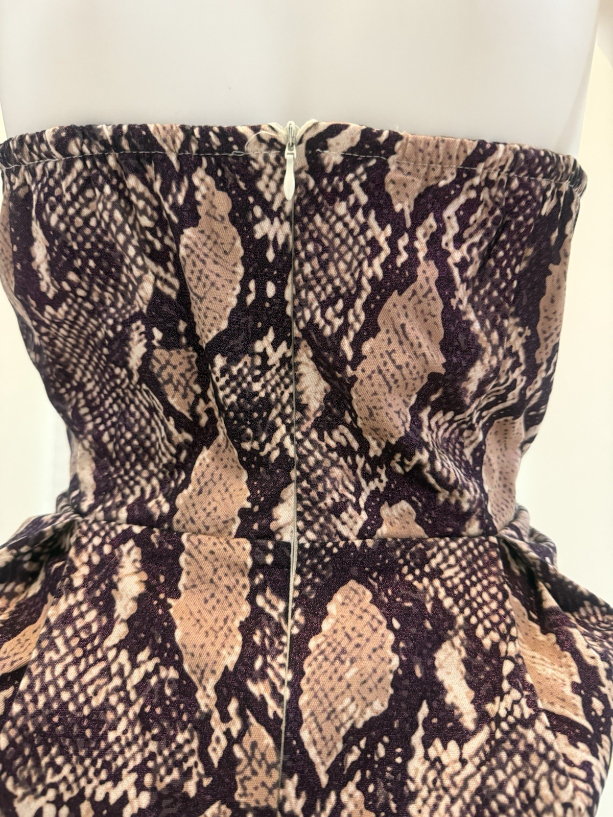 Forever Unique Vintage Bandeau Python Tulip Mini Dress Size12