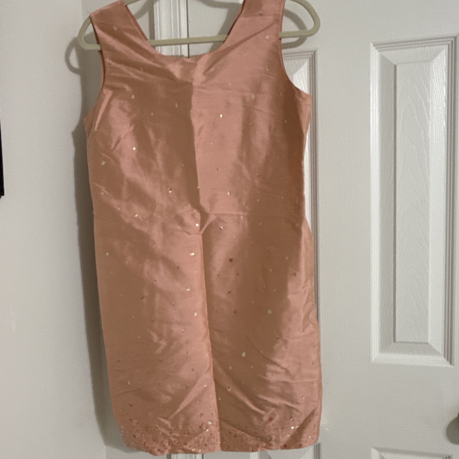 Petite Sophisticate Women’s Dress Peach Sleeveless Size 8 100% Silk