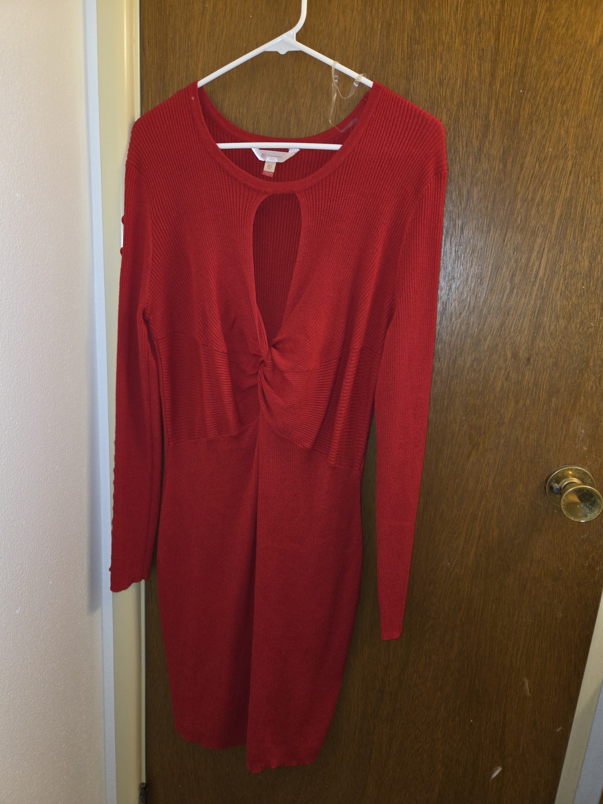 No Boundaries No Bo Juniors XXXL 21 Red Ribbed Cutout Dress Partial New Tag