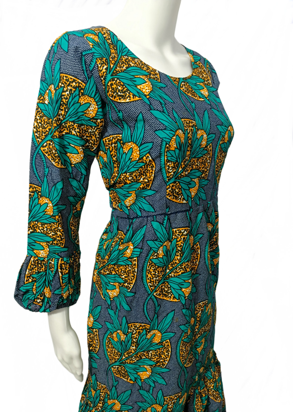 Rare Find African Mermaid Dress Medium Multicolor Midi Length Elegant Pre-Loved