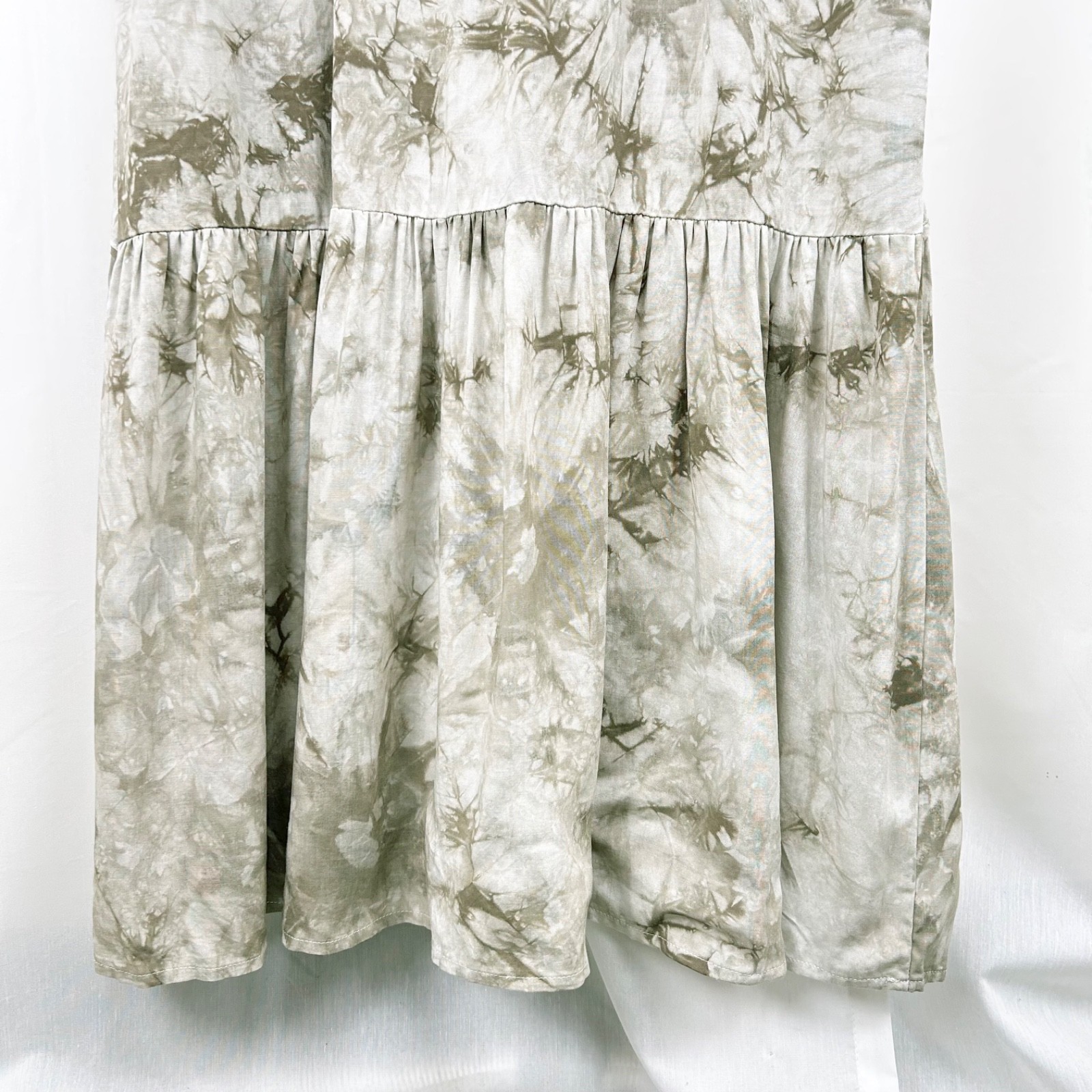 Tribal Brand Sleeveless 3-Tiered Boho Maxi Dress “Fern” Tie Dye XS