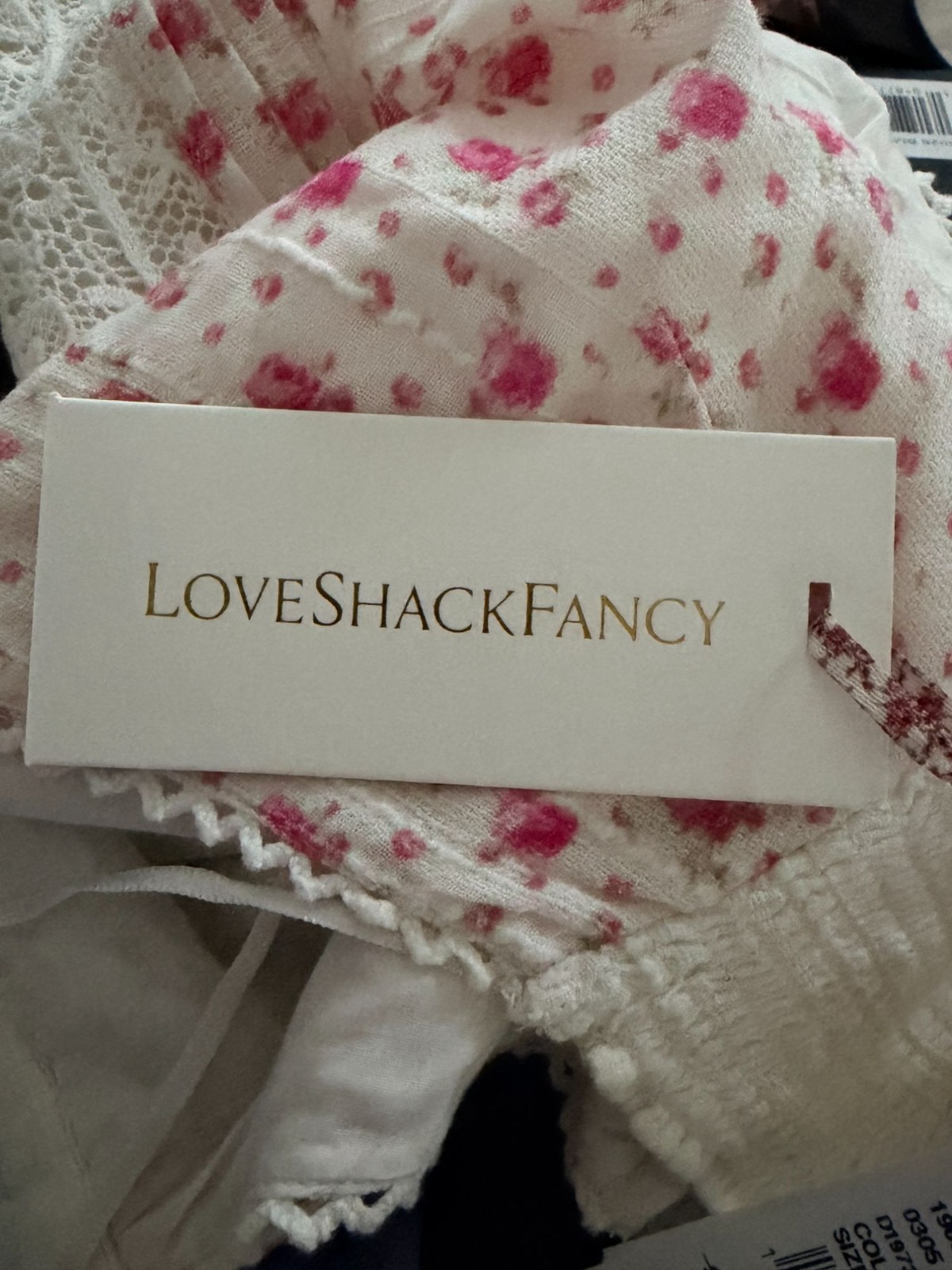 NWT LoveShackFancy Kesia Mini Dress XS Poppy Pink Floral Lace Cotton Halter