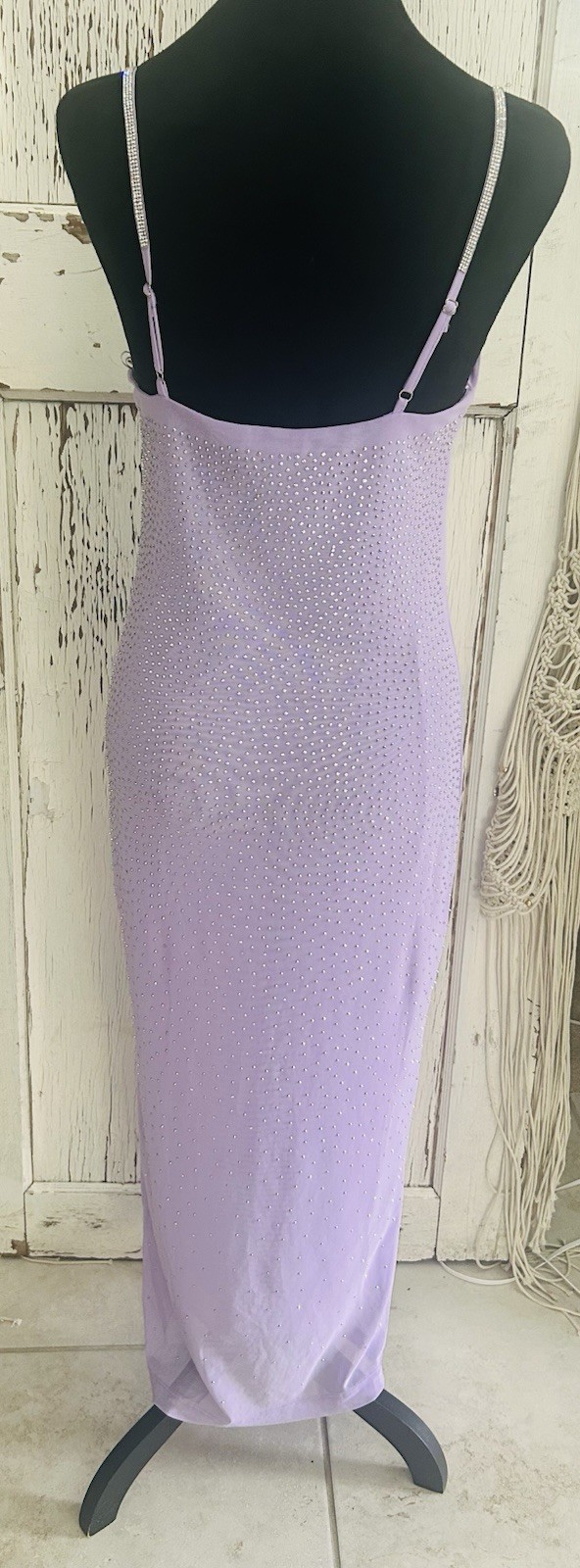 Iris Pink Sparkly Sequined Formal Low Back Evening Prom Dress Large