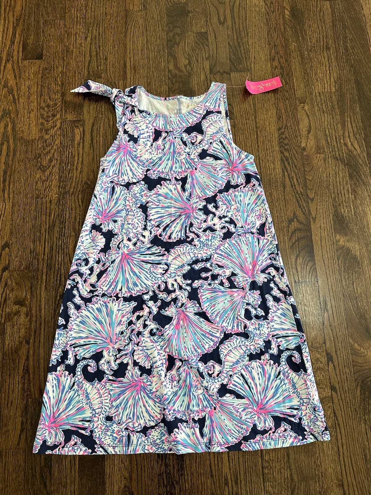 LILLY PULITZER Luella Dress in Deep Sea Navy Shells Bells Size Small NEW