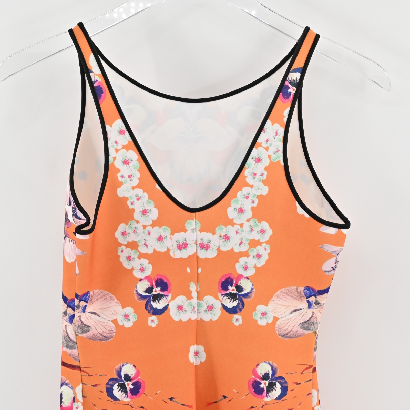 Clover Canyon Prism Orchid Neoprenen Scuba Dress Sz S Bodycon Sleeveless Stretch