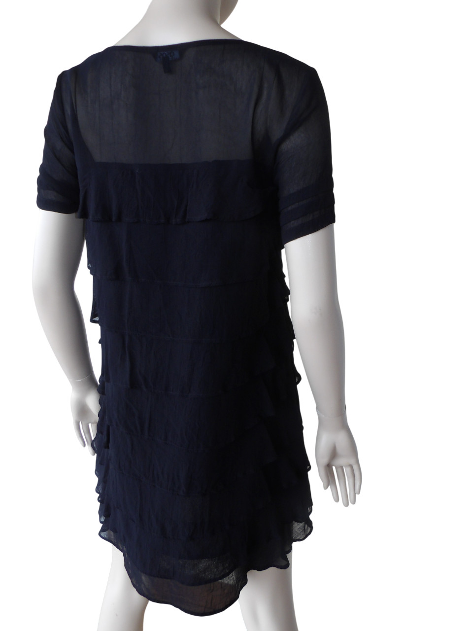 ASOS Tiered Black Dress Ruffle Flowy Chiffon Whimsigoth Baddie Sz 8 M Witchy Boh