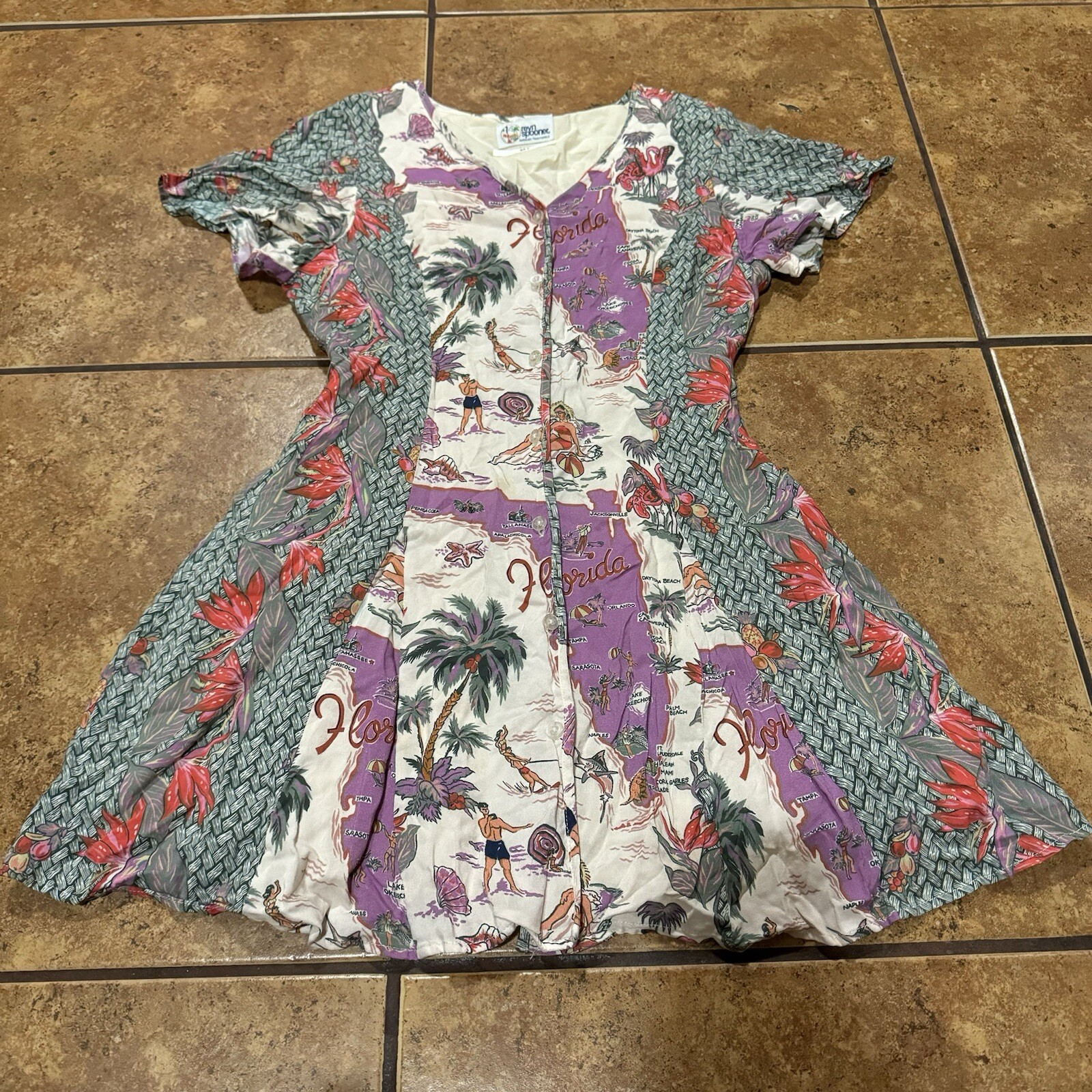 Vintage Reyn spooner dress Hawaiian Mini Floral Button Women’s Size 2