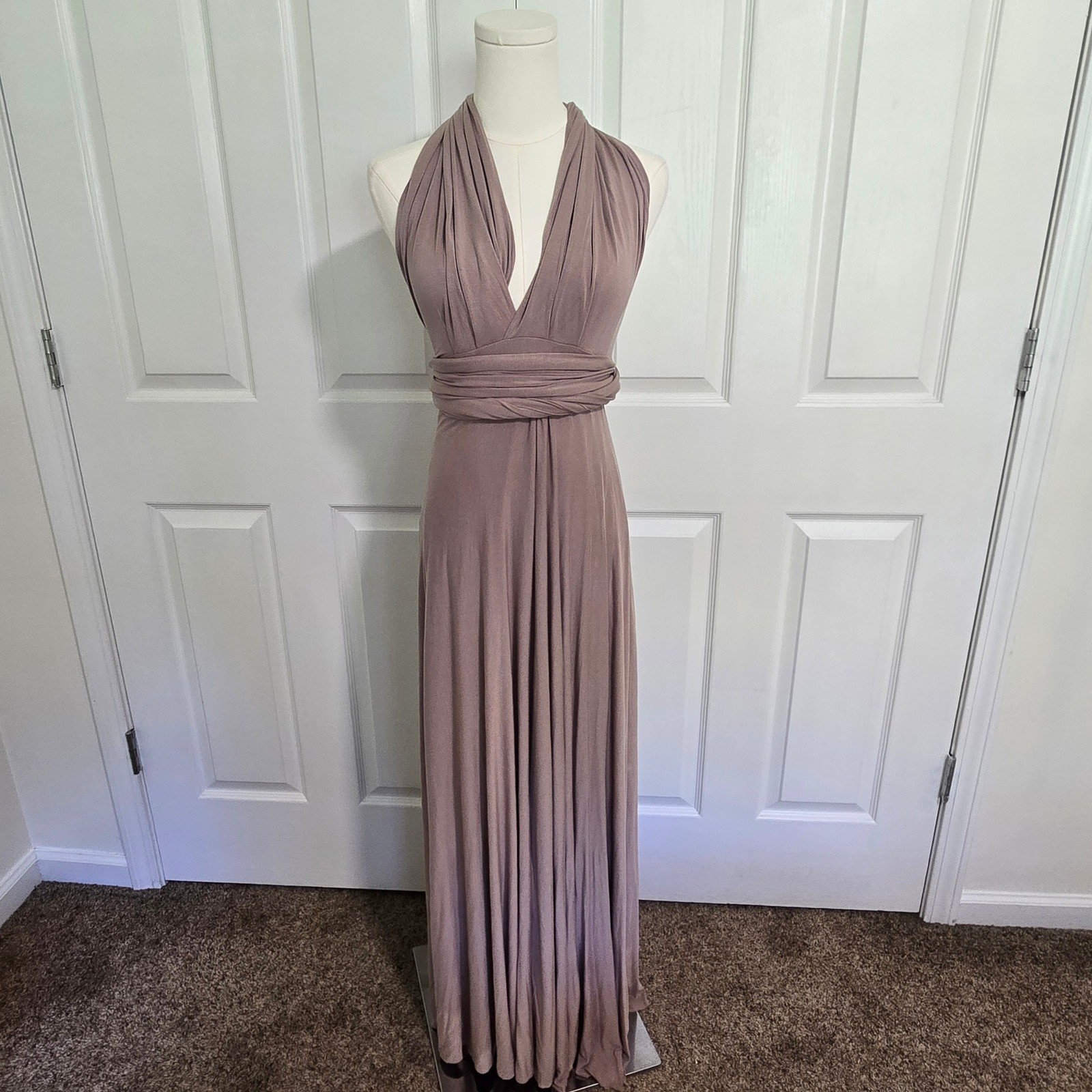 Lulus Convertible Maxi Dress Womens S Mauve Multi-Way Bridesmaid 35-33LD