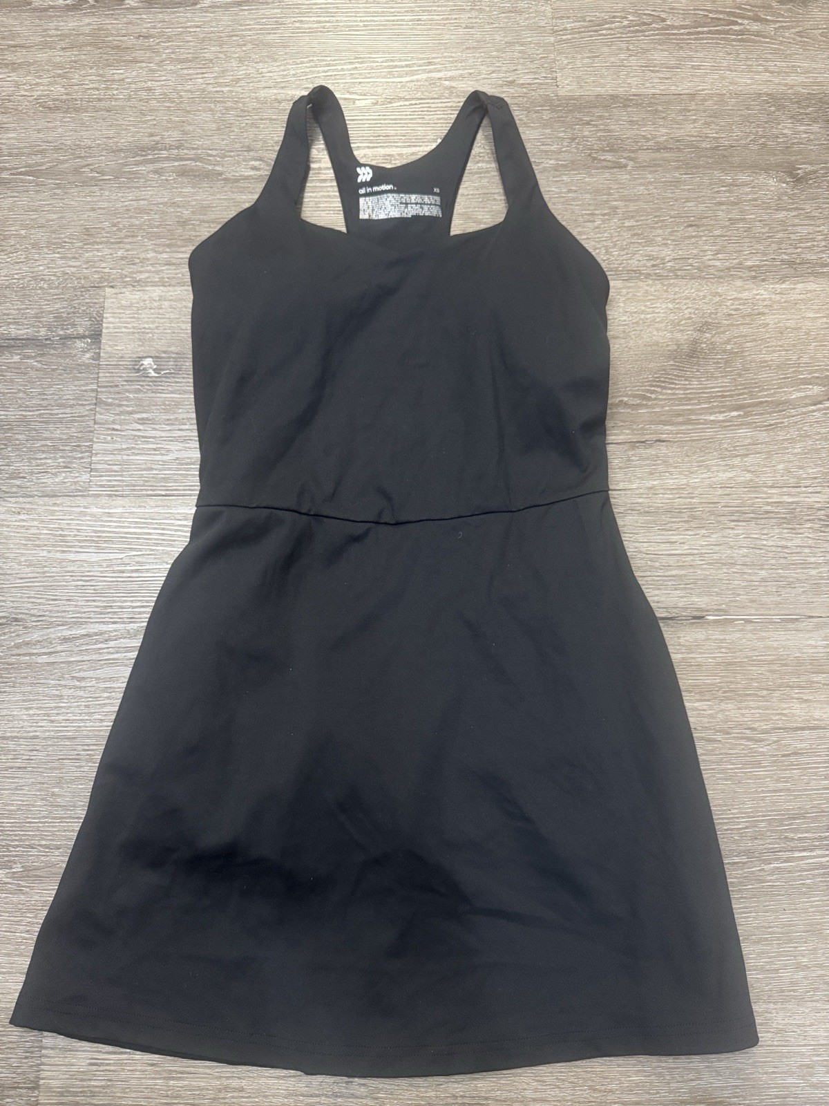 All in Motion Women’s Black Activewear Dress XS Sleeveless Scoop Neck Pockets