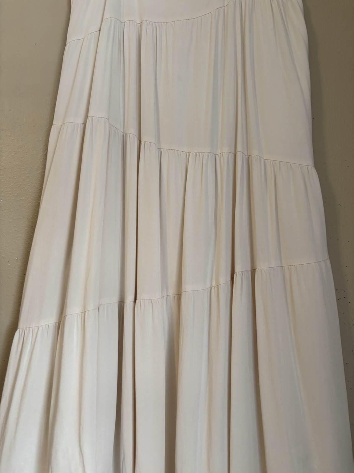 Romantic Boho Prairie Festival Tiered Flowy Breezy Maxi Dress Size M