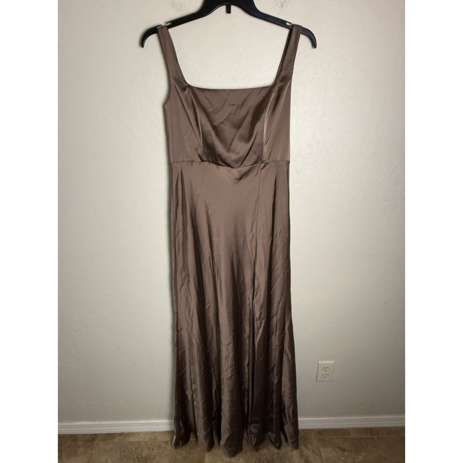 Birdy Grey Alex Dress Matte Satin Mocha Brown Large NWT