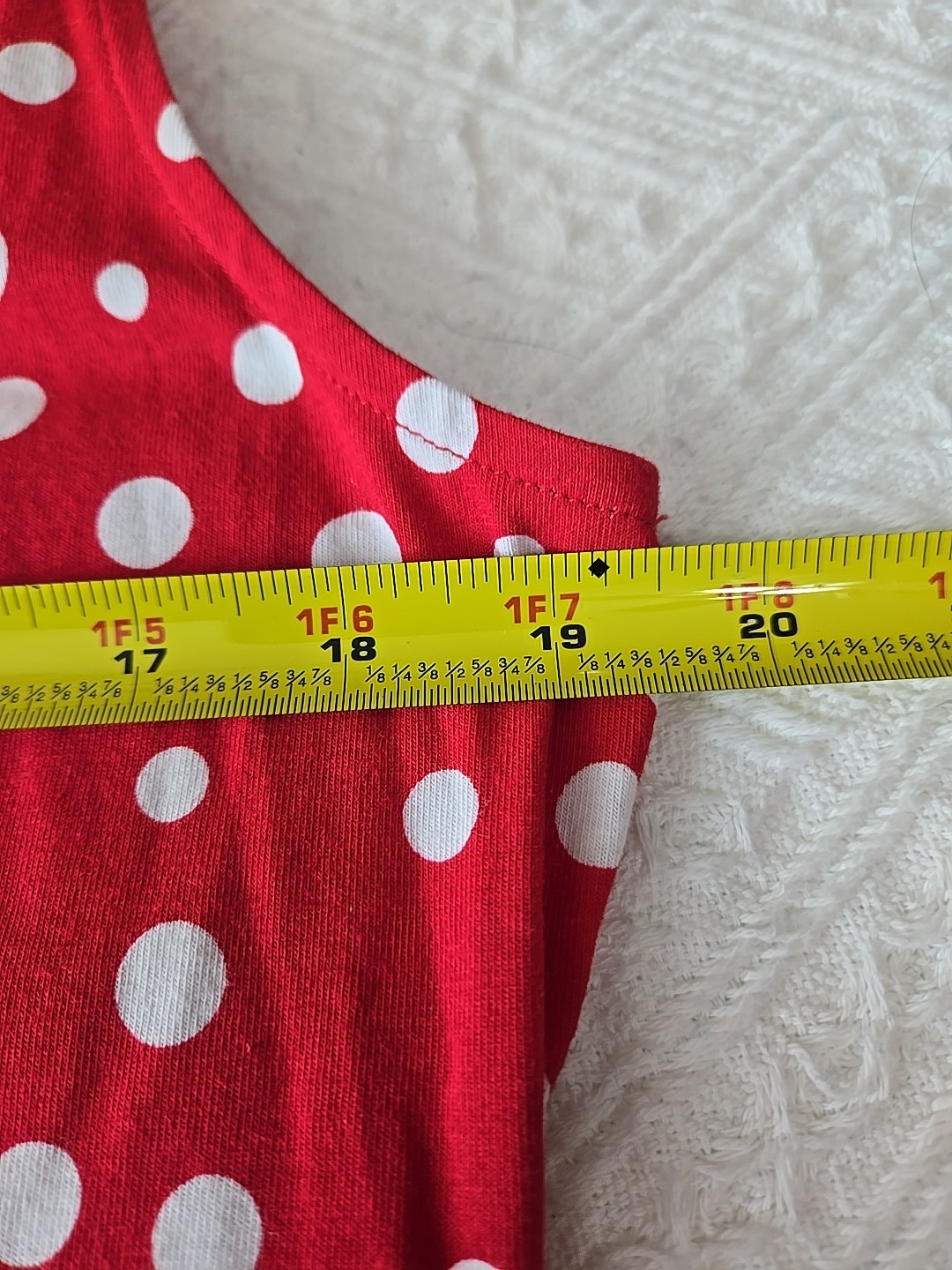 Chadwick Scarlet Red Polka Dot Print Cotton A-Line Maxi Dress Sz L, 54″ Length