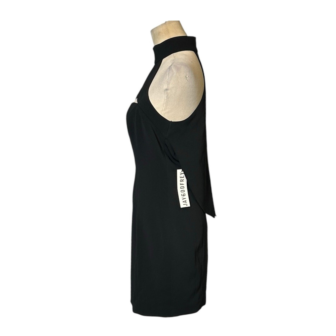 Jay Godfrey black sheath cocktail dress size 2
