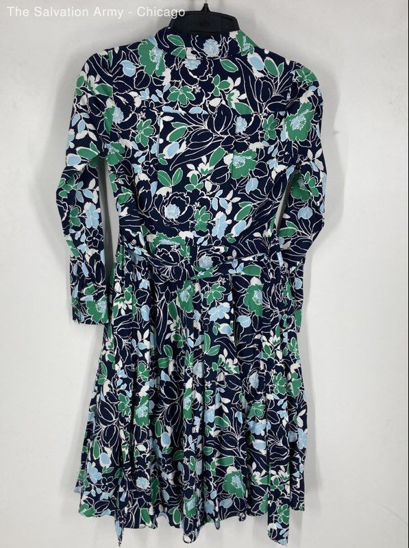 Charter Club Womens Multicolor Floral Long Sleeve Knee Length Shirt Dress Sz PS