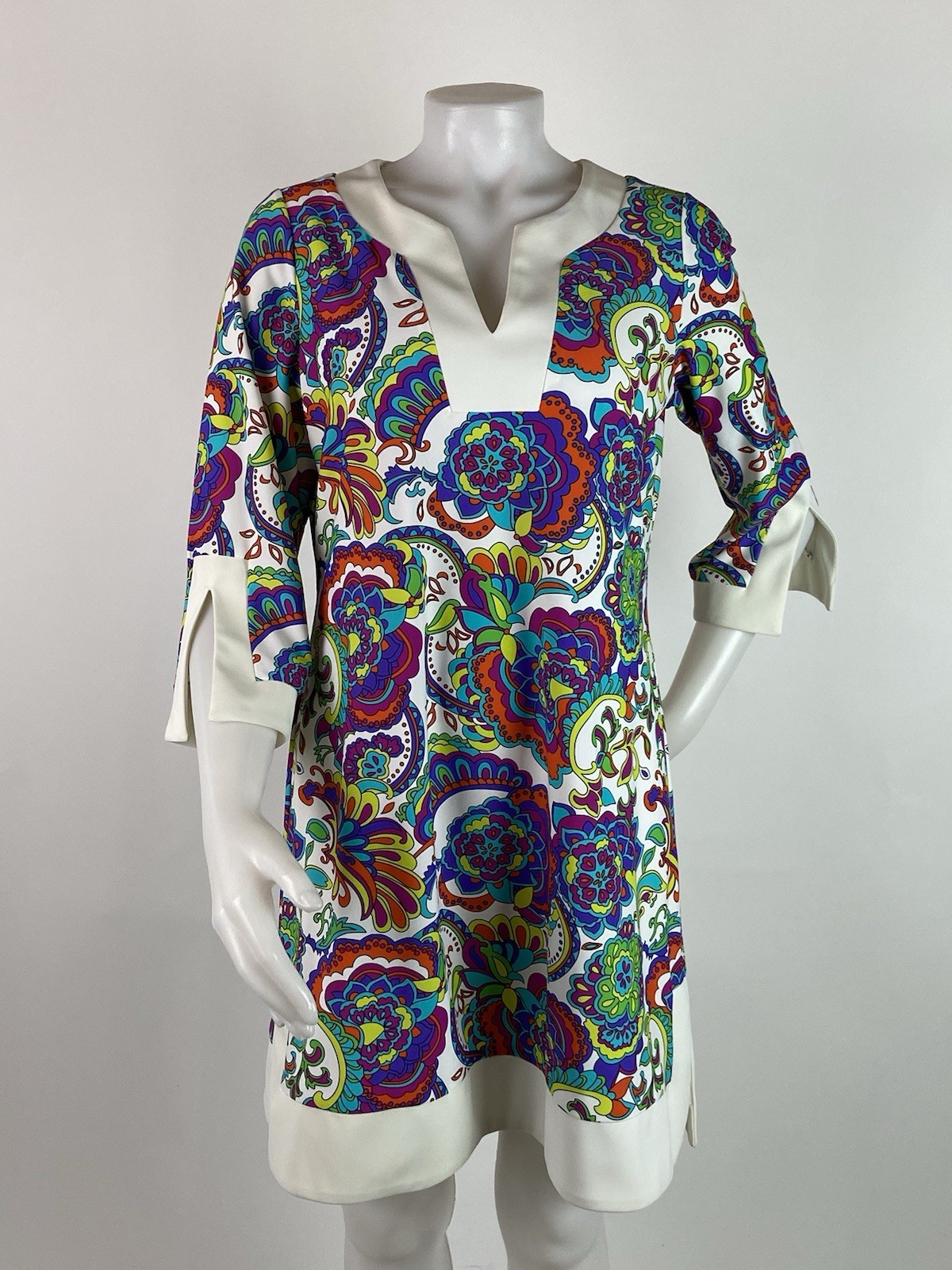 Jude Connally Size Large Multi-colored Floral Print Holly Paisley Dress Resort