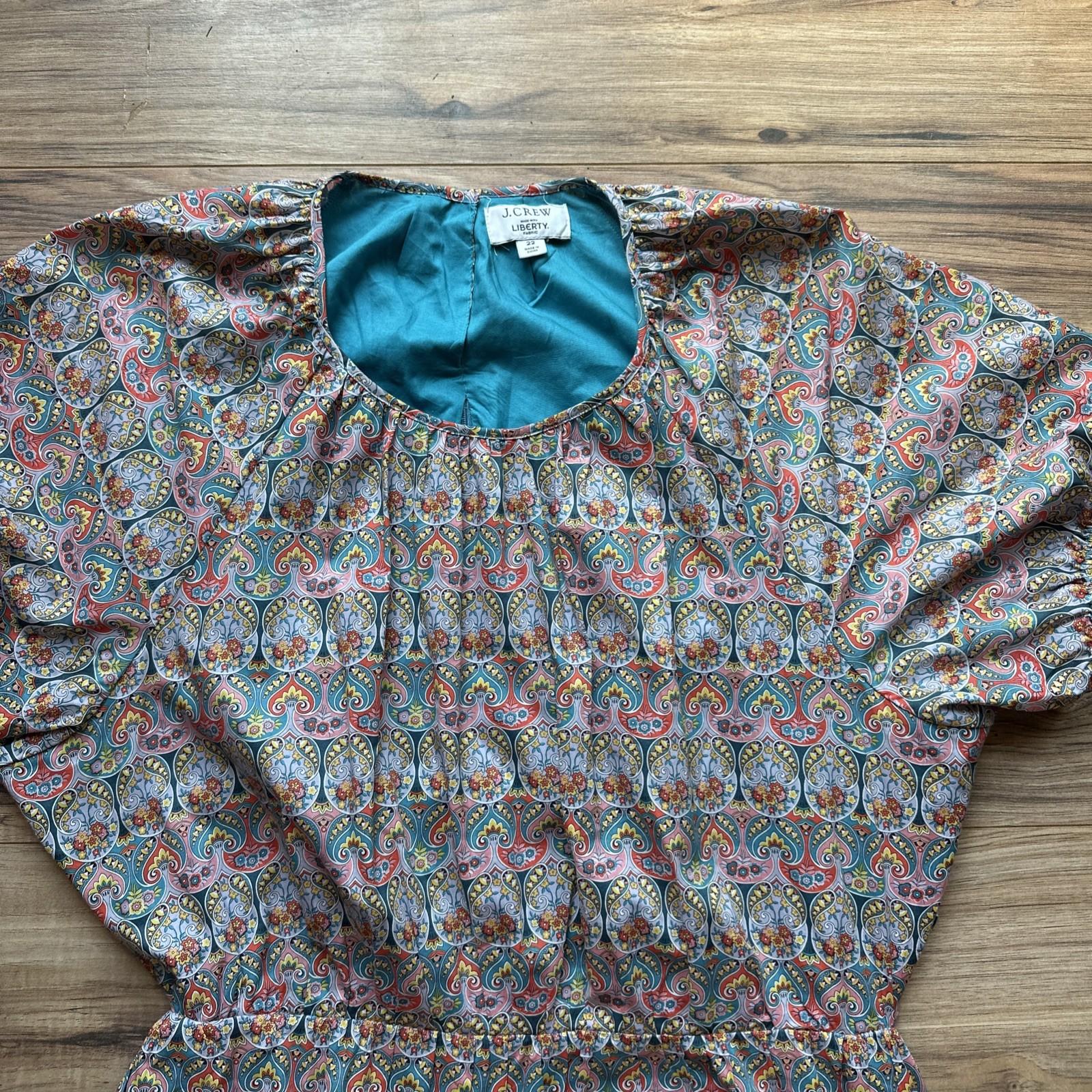 J. Crew Side Cutout Cotton Dress Liberty® Giorgia Duke Print Size 22 EUC
