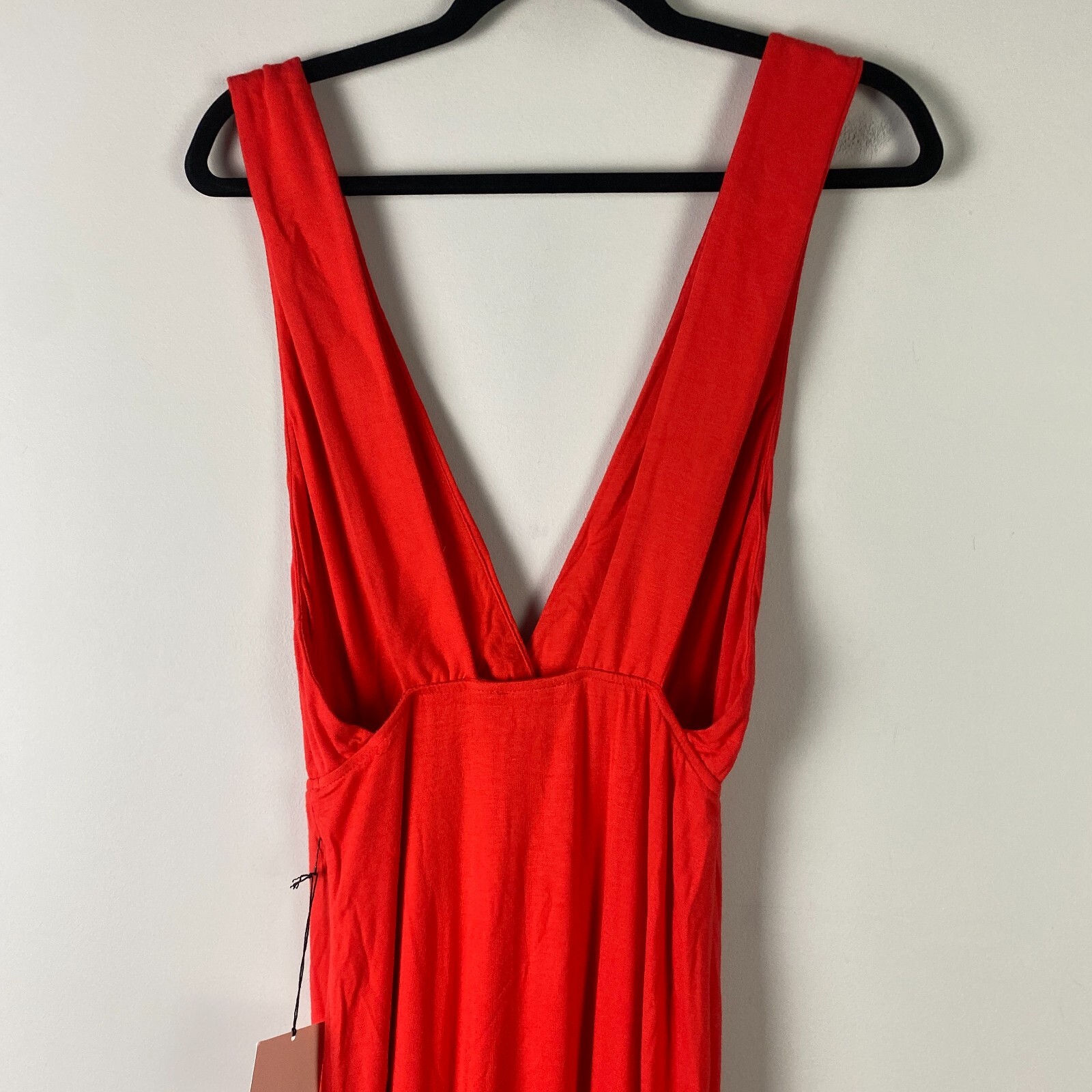 Superdown Erika Plunging Maxi Dress Size M Red Bodycon Backless Slit NEW