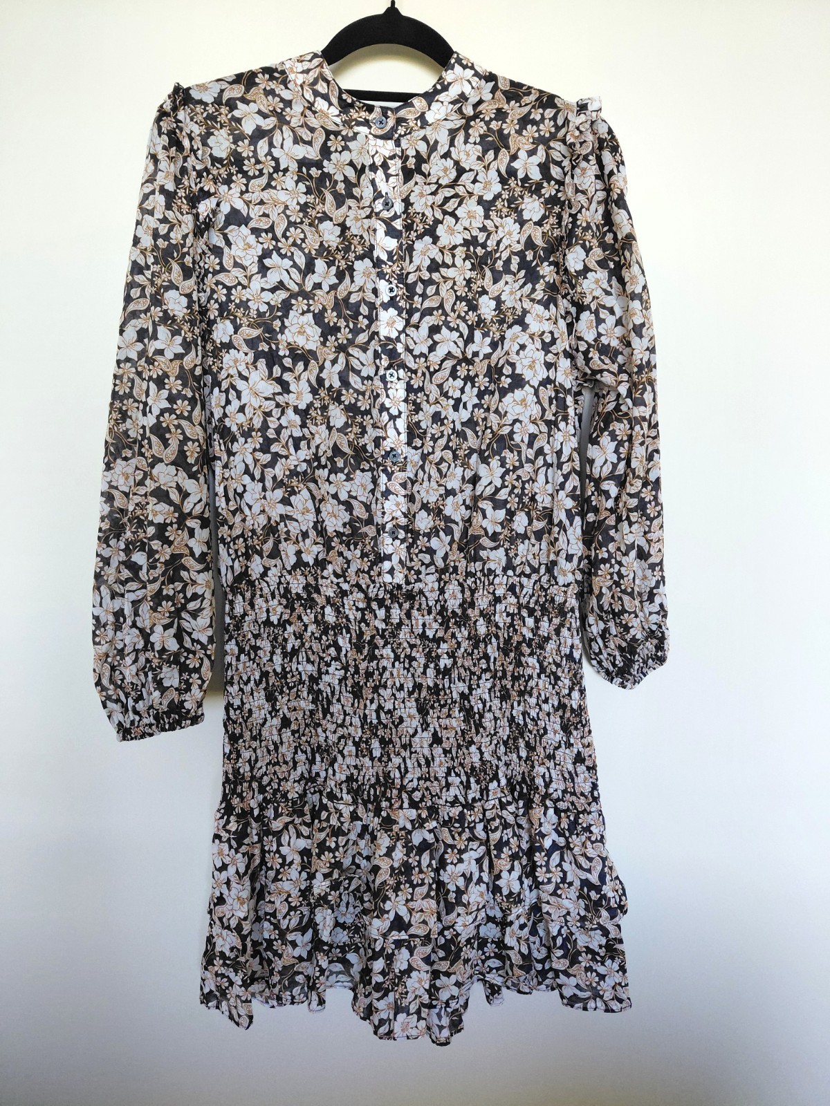 Bec & Bridge Forbidden Forest Smocked Mini Dress AU / UK 10 US 6 Cotton Ink Blue