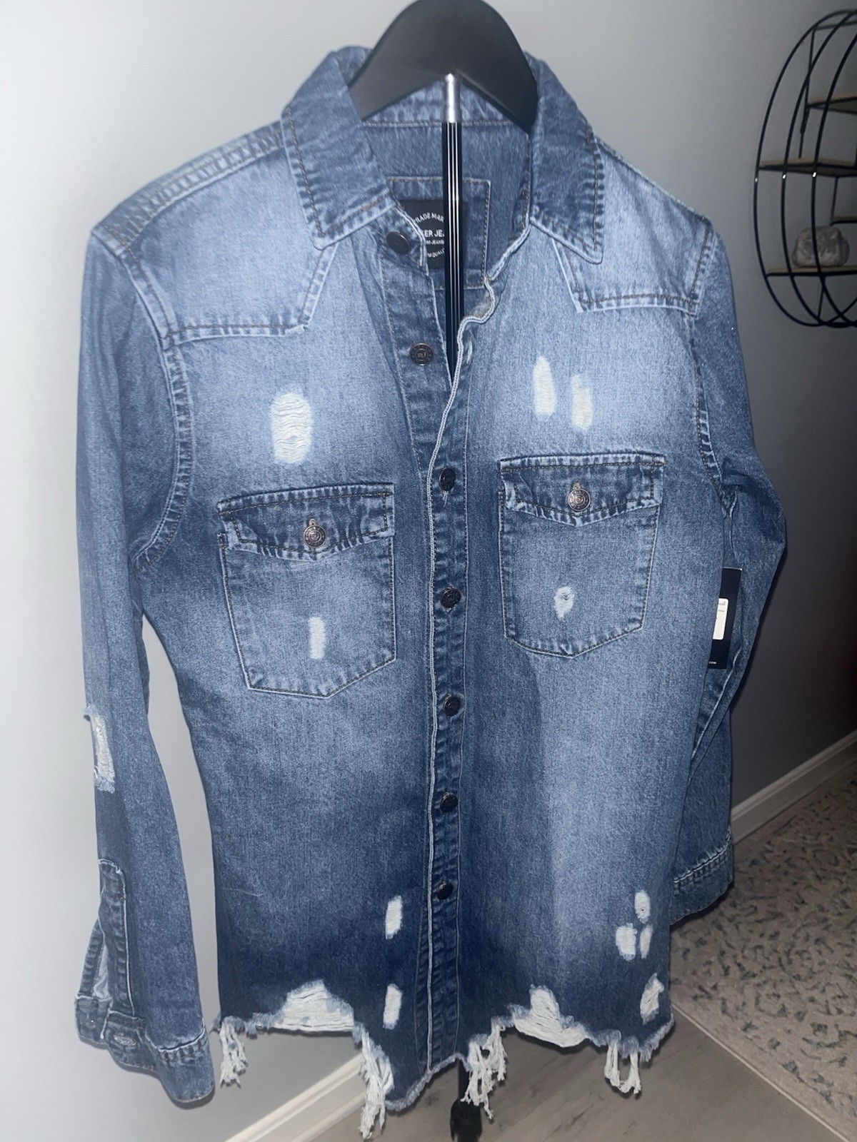 Parker Jeans Size Small Distressed Shirt Dress