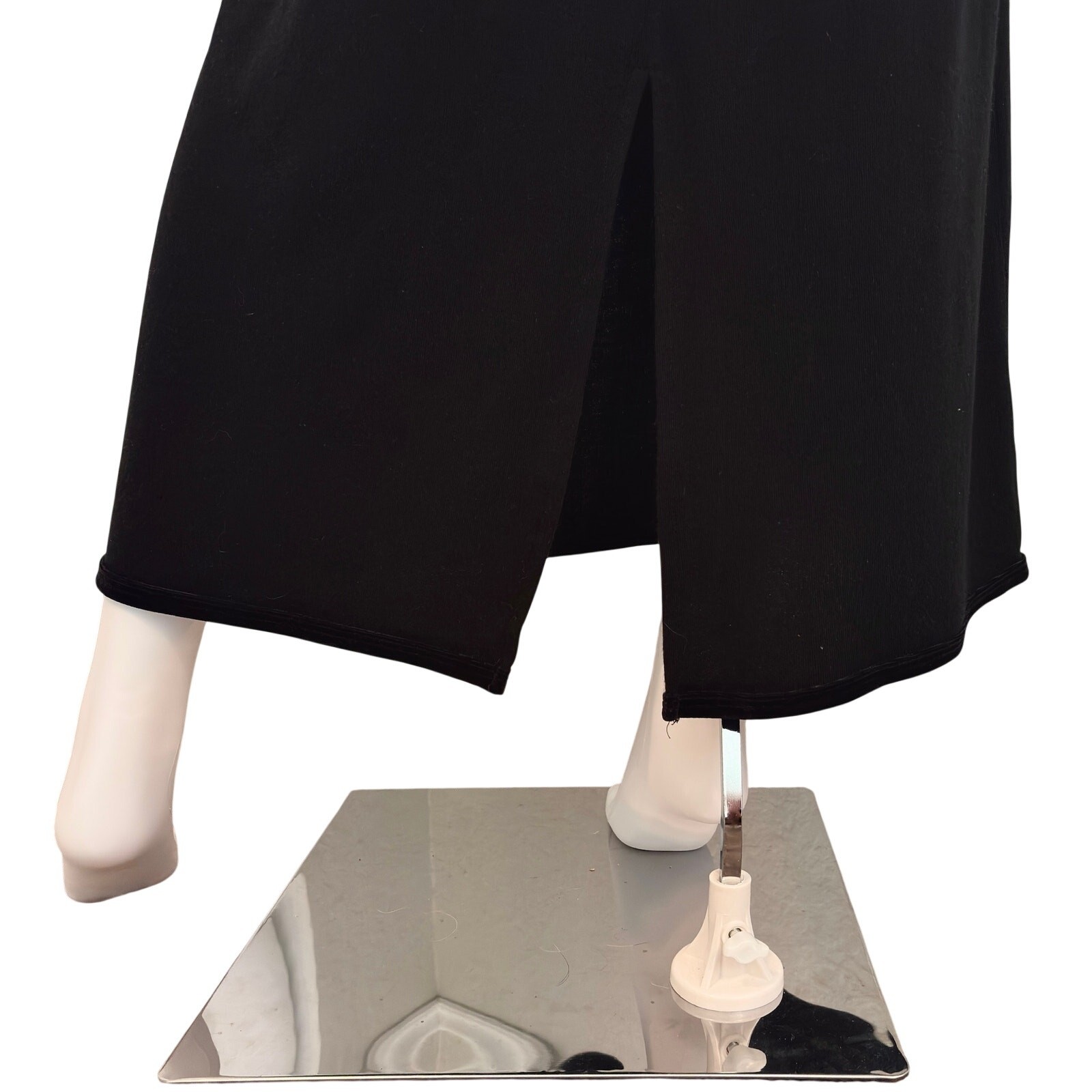 Black Minimalist Maxi Dress Soft Knit Raglan Sleeve Sweatshirt Size XL Oversized