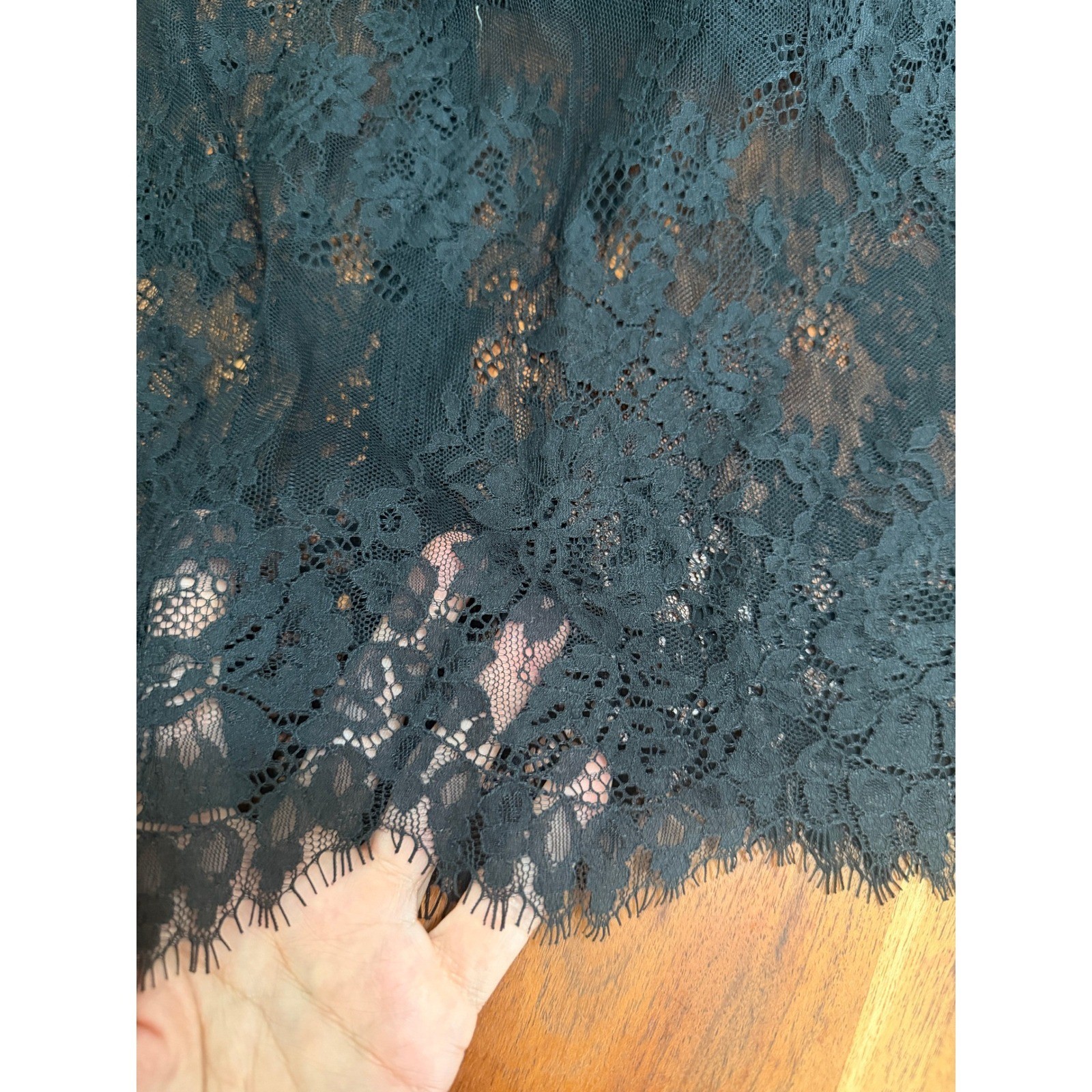 JNBY Womens Sheer Floral Lace Bell Sleeve Midi Dress Gothic Romantic Designer S