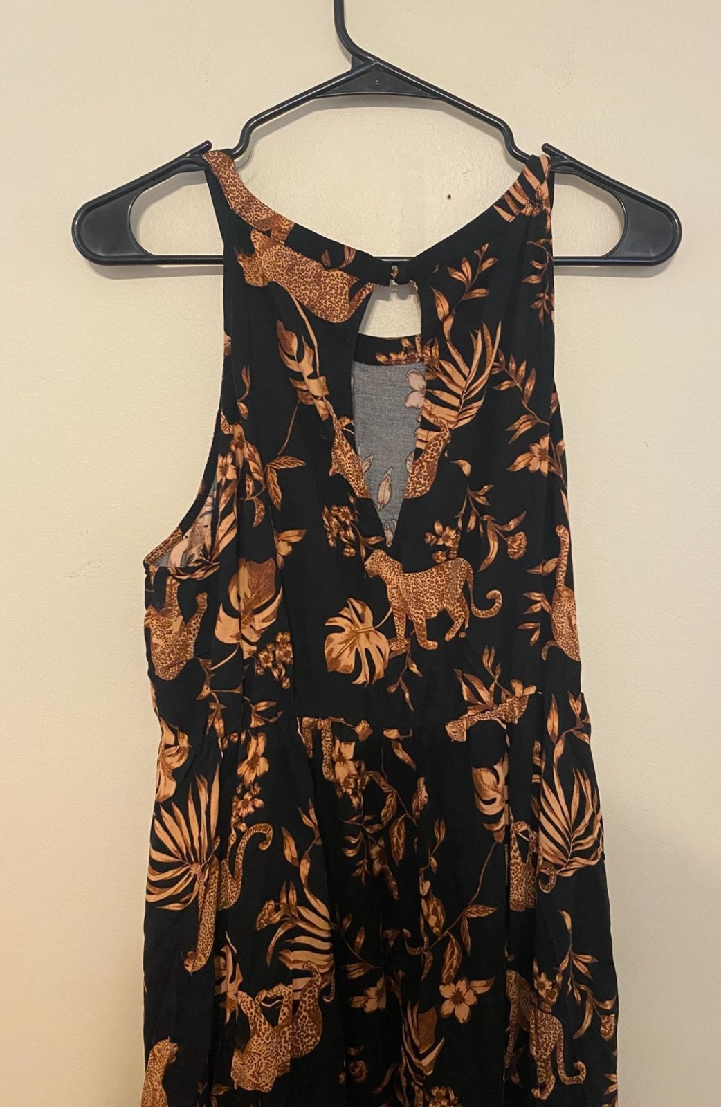 Torrid Black Animal Print Midi Dress Sleeveless Fit & Flare Jungle Leopard 1X