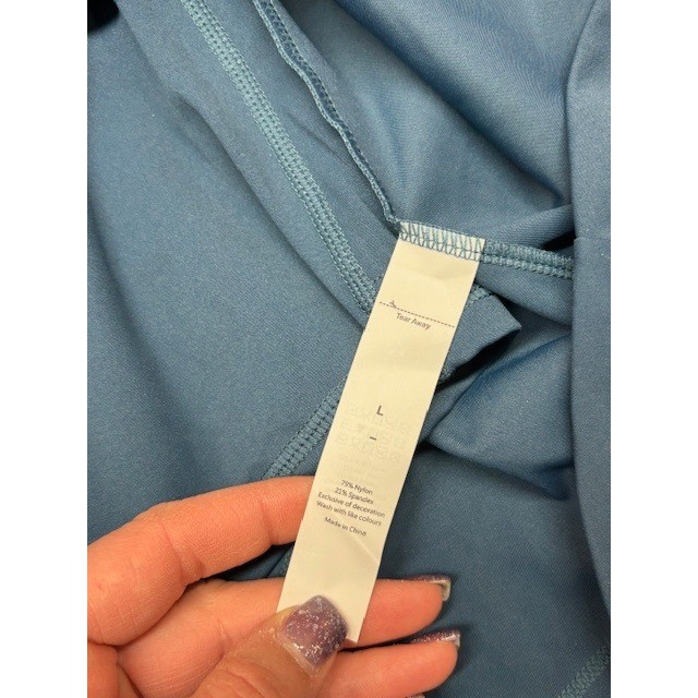 Blue Halter Activewear Exercise Dress with Built-in Shorts and Pocket Large NWT