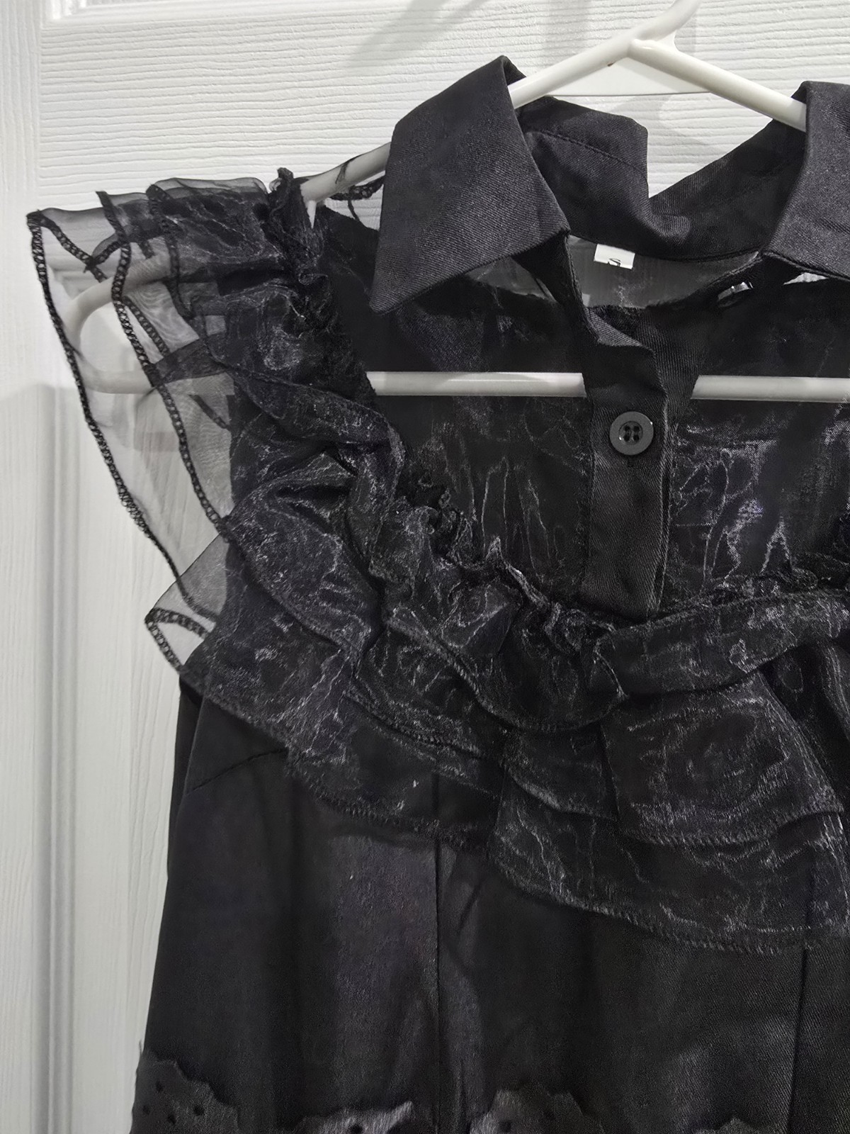 Black Tiered Gothic Punk Tulle Dark Aesthetic Gown Retro Party Size Small EUC
