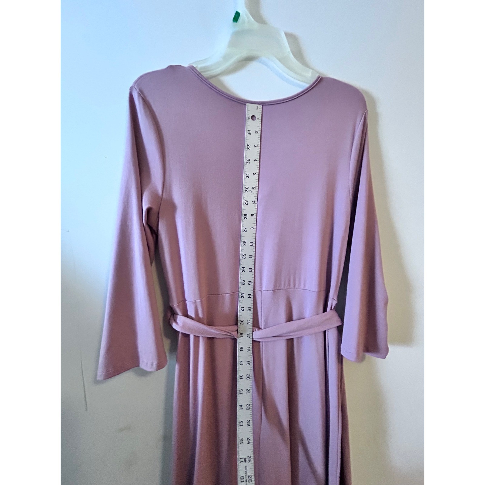Mother Bee Maternity Mauve Pink Wrap Maxi Dress 3/4 Sleeve XL Baby Shower Photo