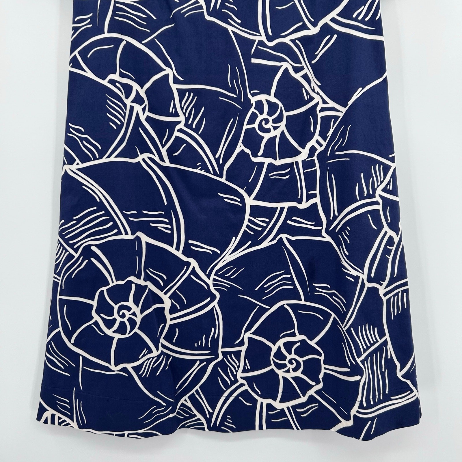 Purotatto Italy Blue Shell Print Shift Dress Short Sleeve EU 42 Coastal Luxury