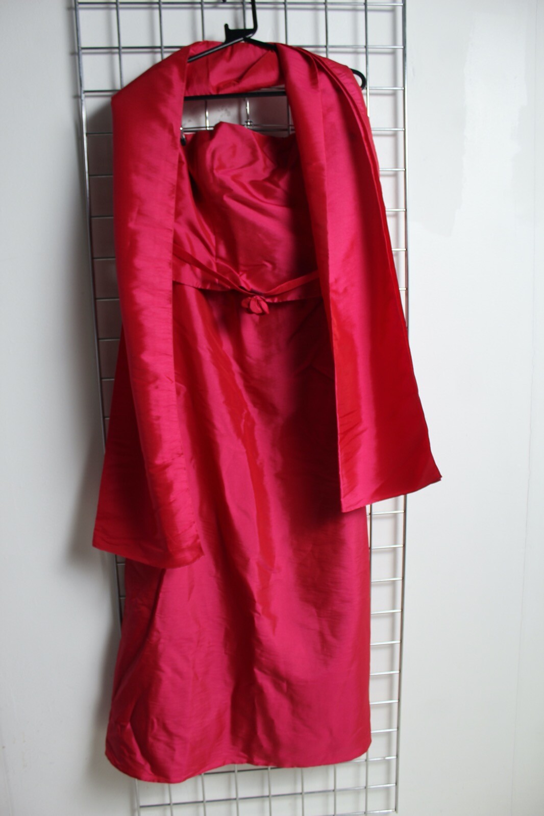Womens Ballgown Prom Mother of Bride Dress + Shawl – Hot Pink – (g80)