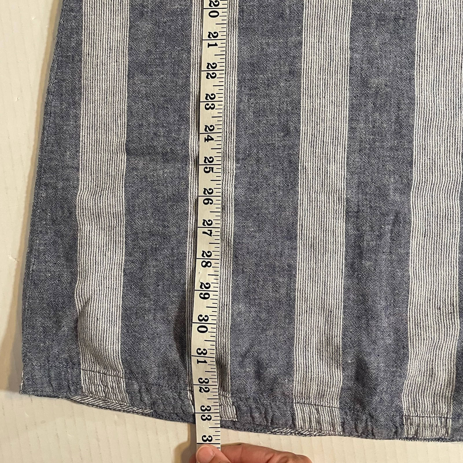 Beach Lunch Lounge Sz M Cotton / LINEN Blend Stripe Sleeveless Shift Dress Lined