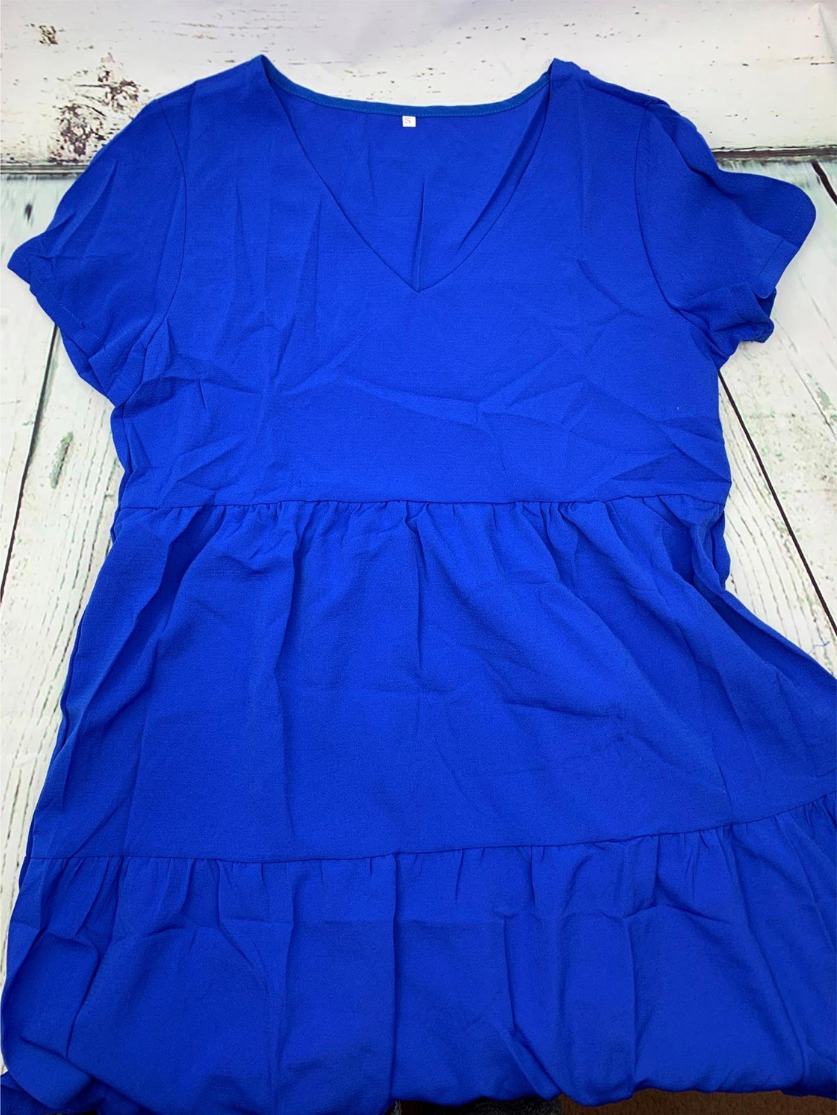 Women Casual Beach Short Mini Dress Baggy Pleated Swing A Line Sundress Bohemia