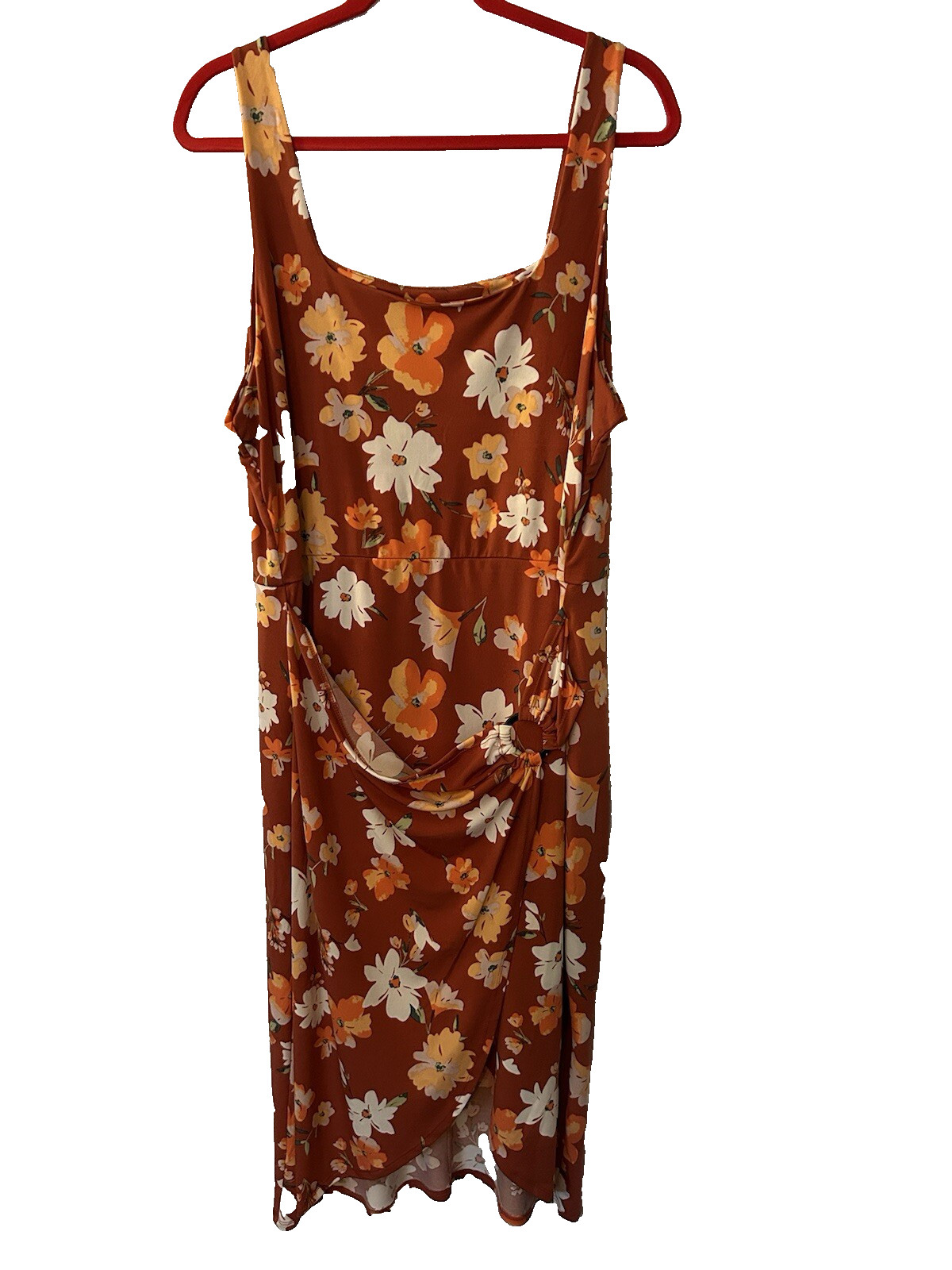 No Bounderies Womens Tank Dress Floral High Low Overlay Multi-color XXXL (21)
