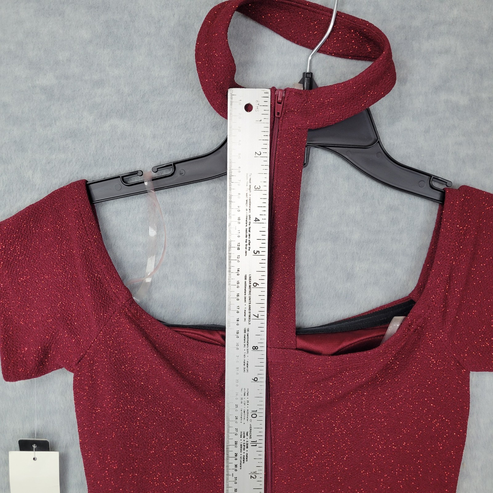 My Michelle Mini Dress Red Glitter Short Sleeve 90s Vintage Goth Womens 5 NWT