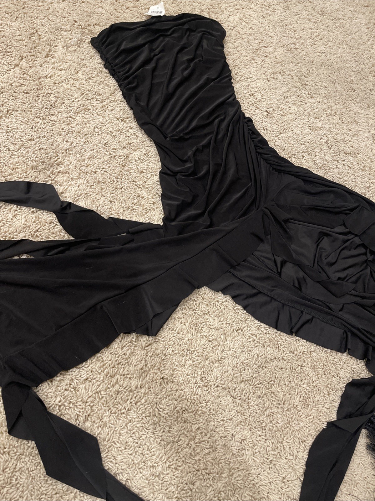 Windsor Black Midi Dress Assymytrical Hem Women’s Size Medium Strapless