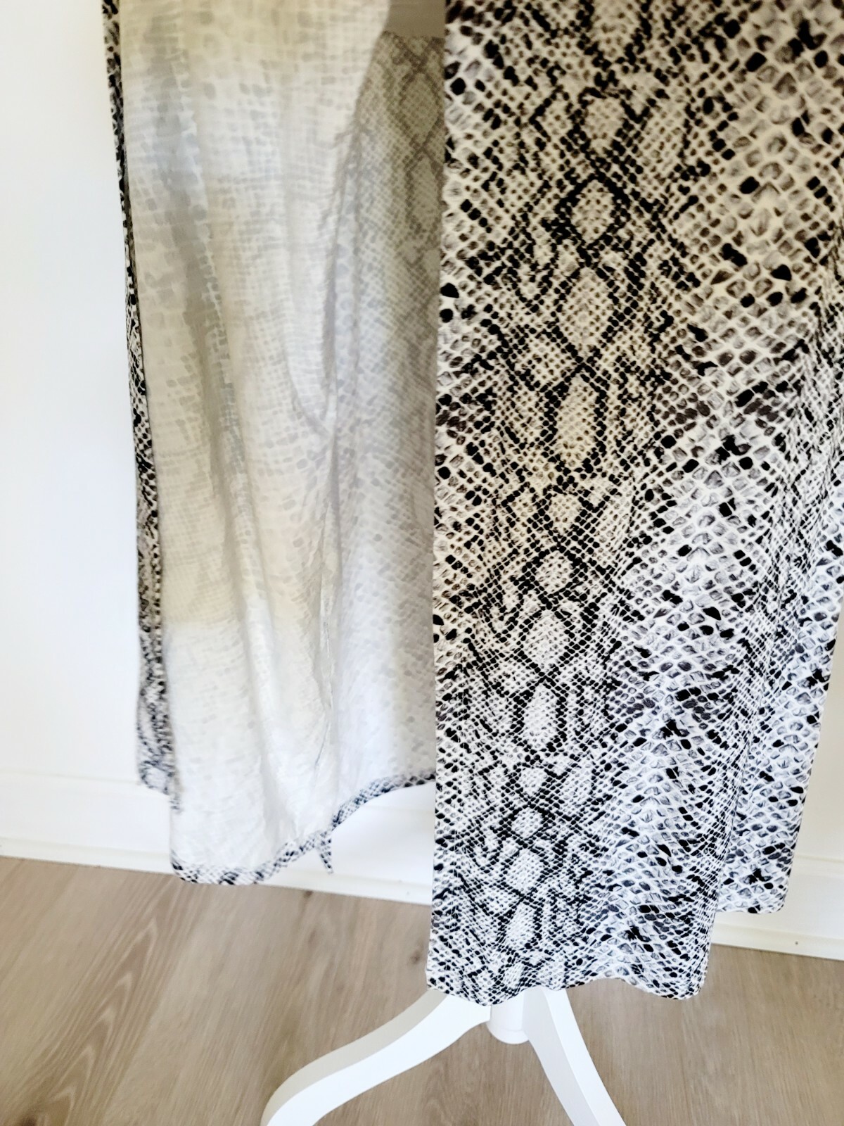 Good American Black White Python Runaround Midi Maxi Wrap Snakeskin Dress Small