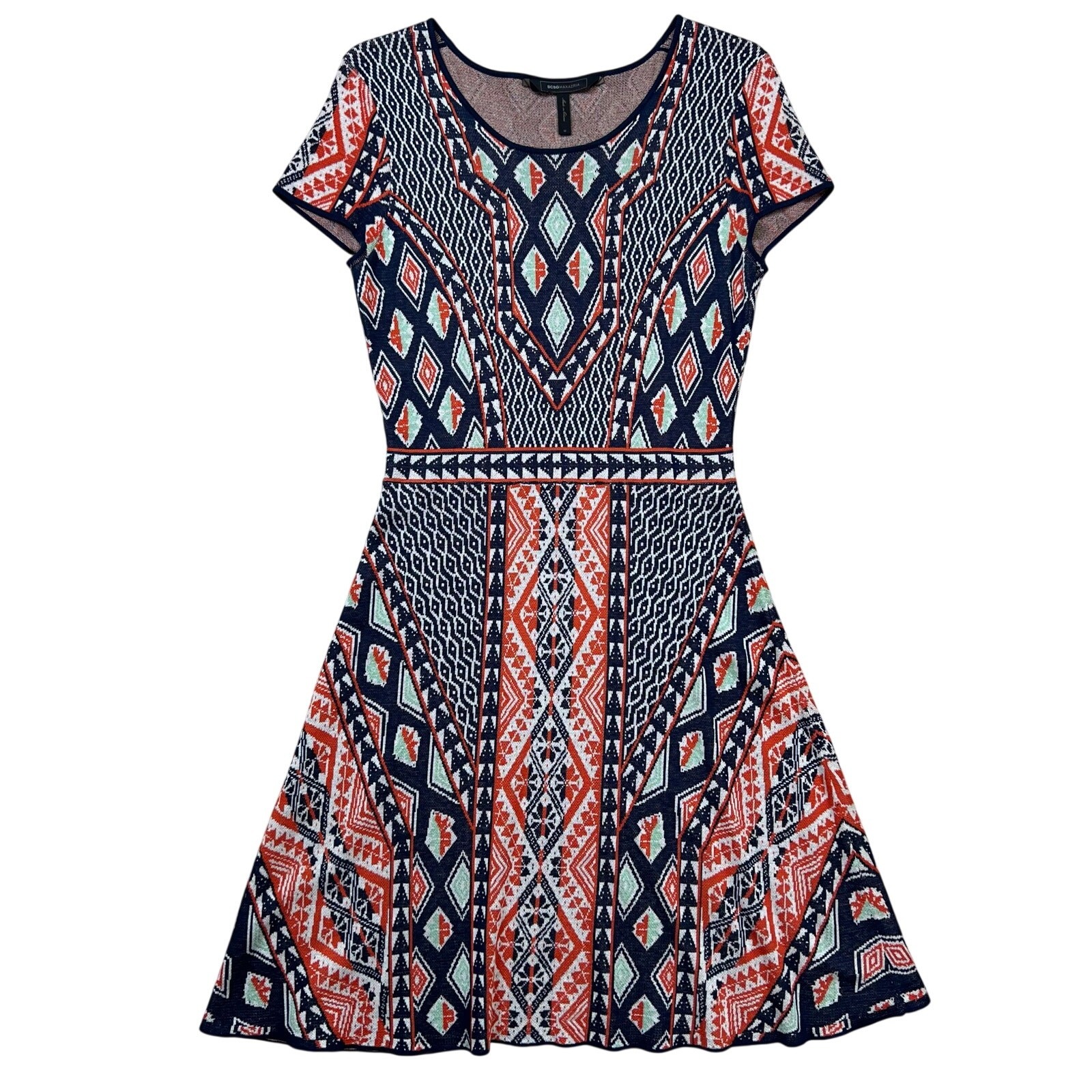 Women’s BCBGMAXAZRIA Kayla Geometric Knit Dress Size Medium 17.5″x40″