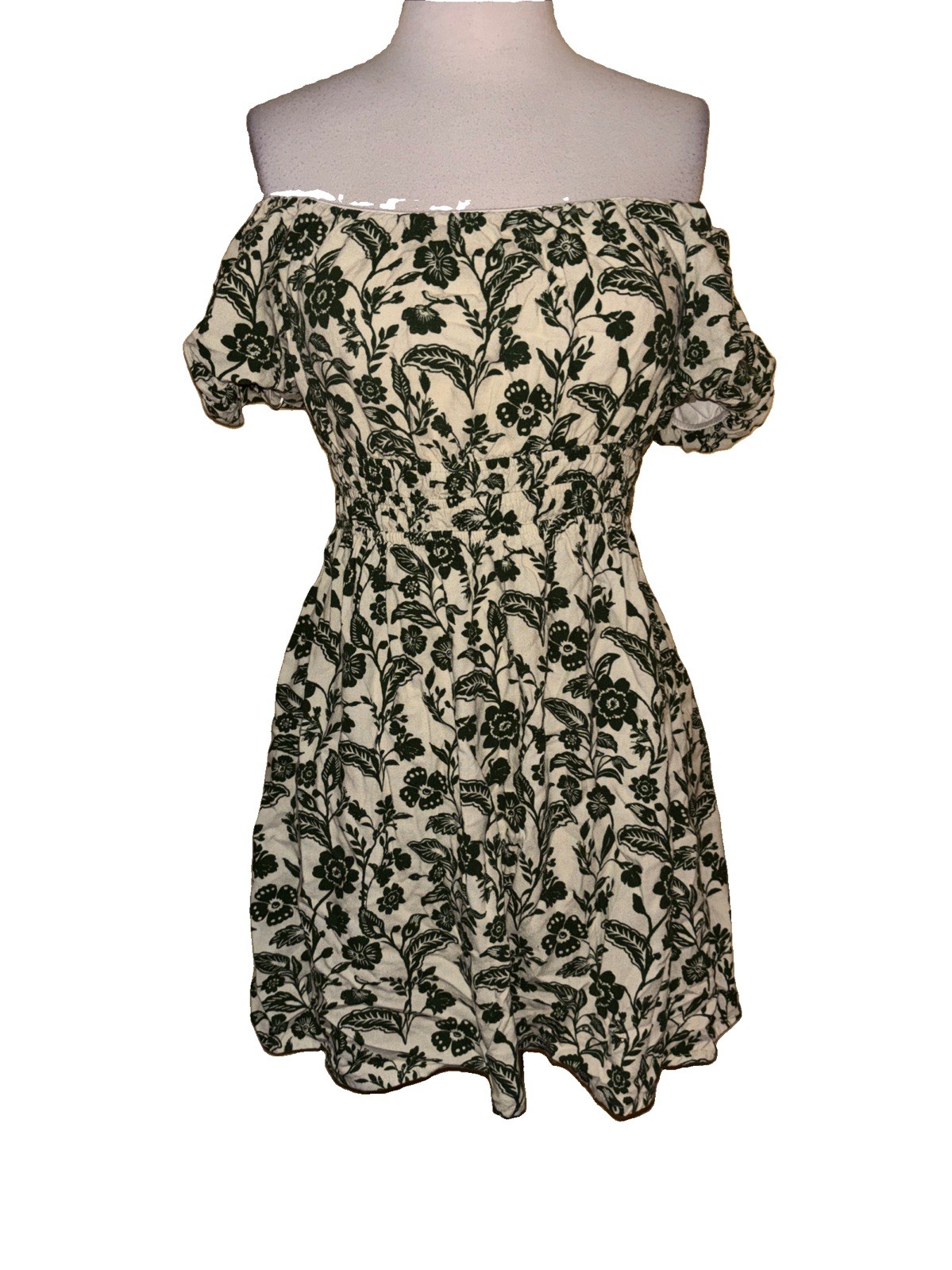Monteau Los Angeles Linen Off Shoulder Dress Size Medium