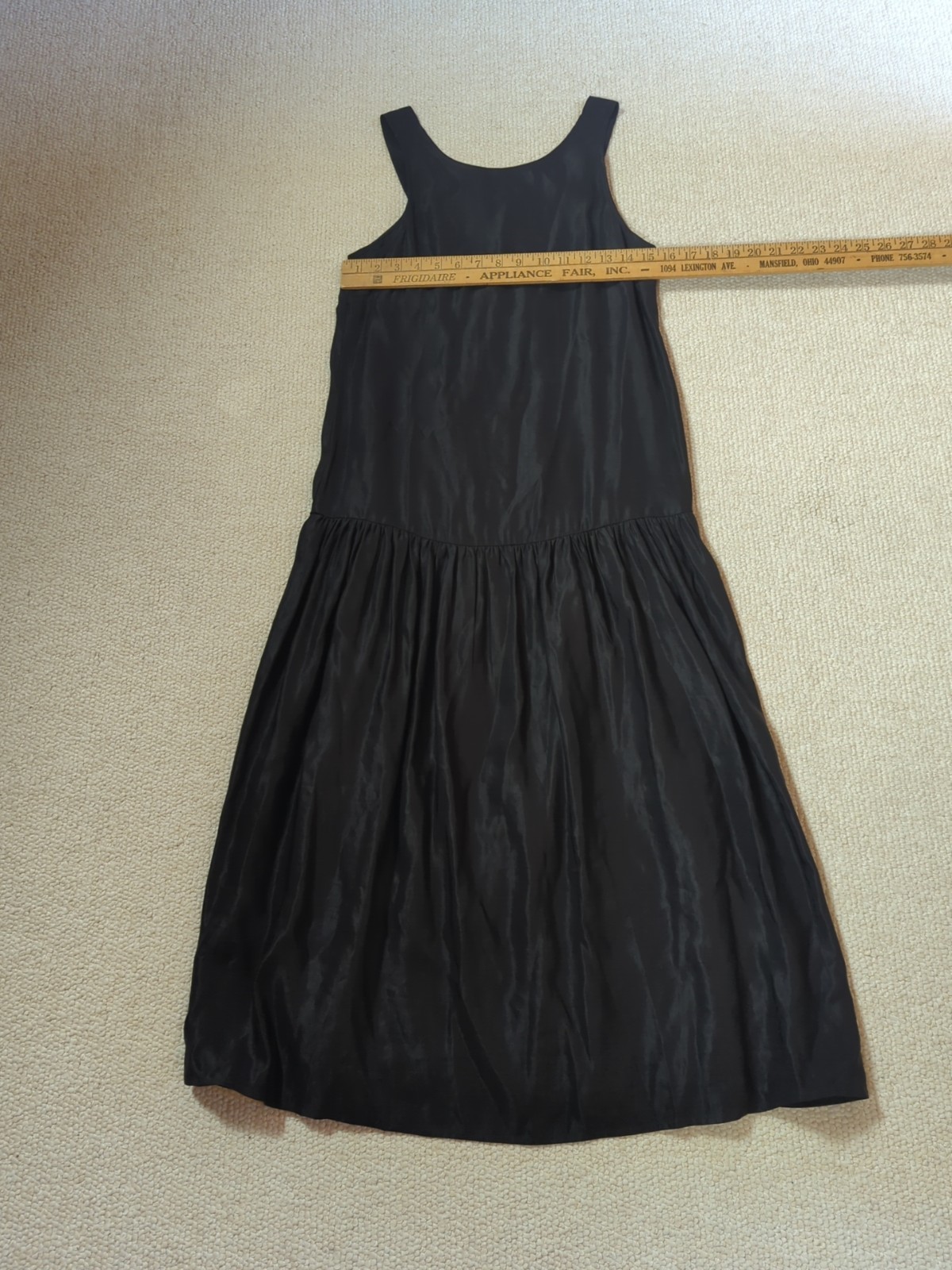 Sancia Drop Waist black cocktail Tank Dress XS Minimalist capsule quiet Luxury