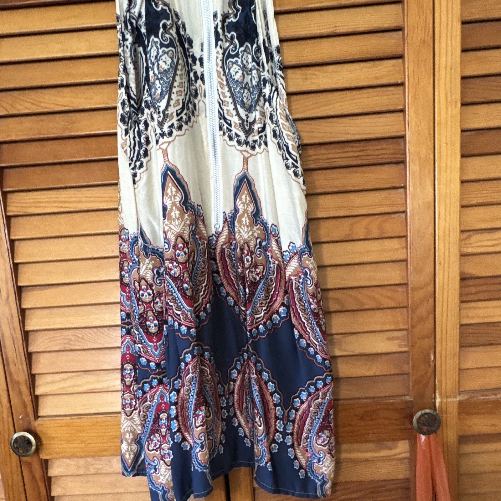 Lonelyshow Paisley Scoop Neck Sleeveless Midi Sheath Bodycon shirt size M