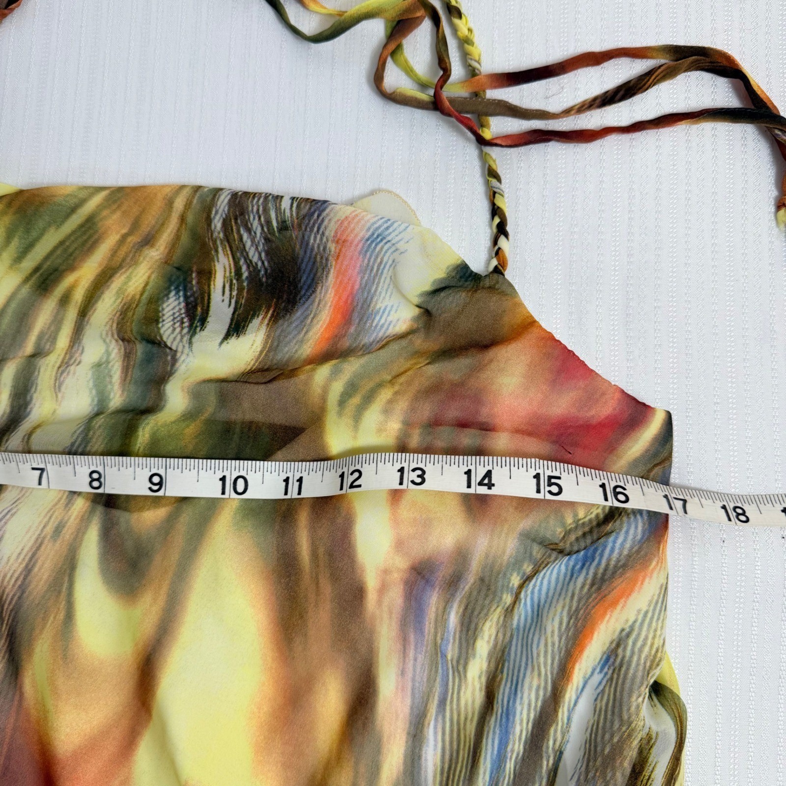 Y2K Speechless Halter Dress Large Handkerchief Hem Boho Tropical Vacation