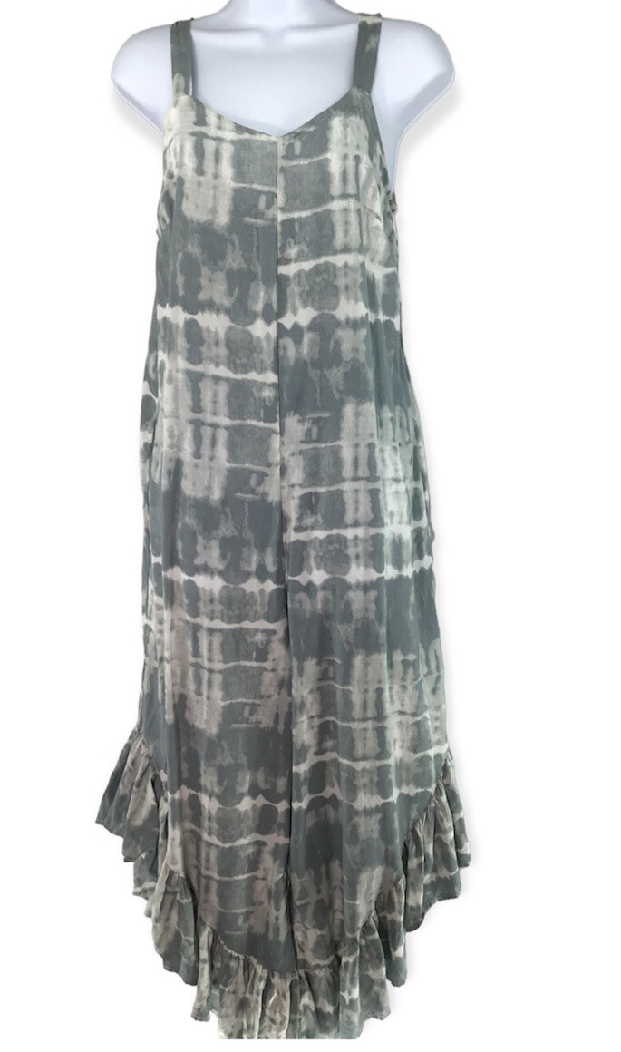 Japna Jumpsuit Womens Small Tie Dye Ruffle Bottom Culotte Dress Strappy Beachy