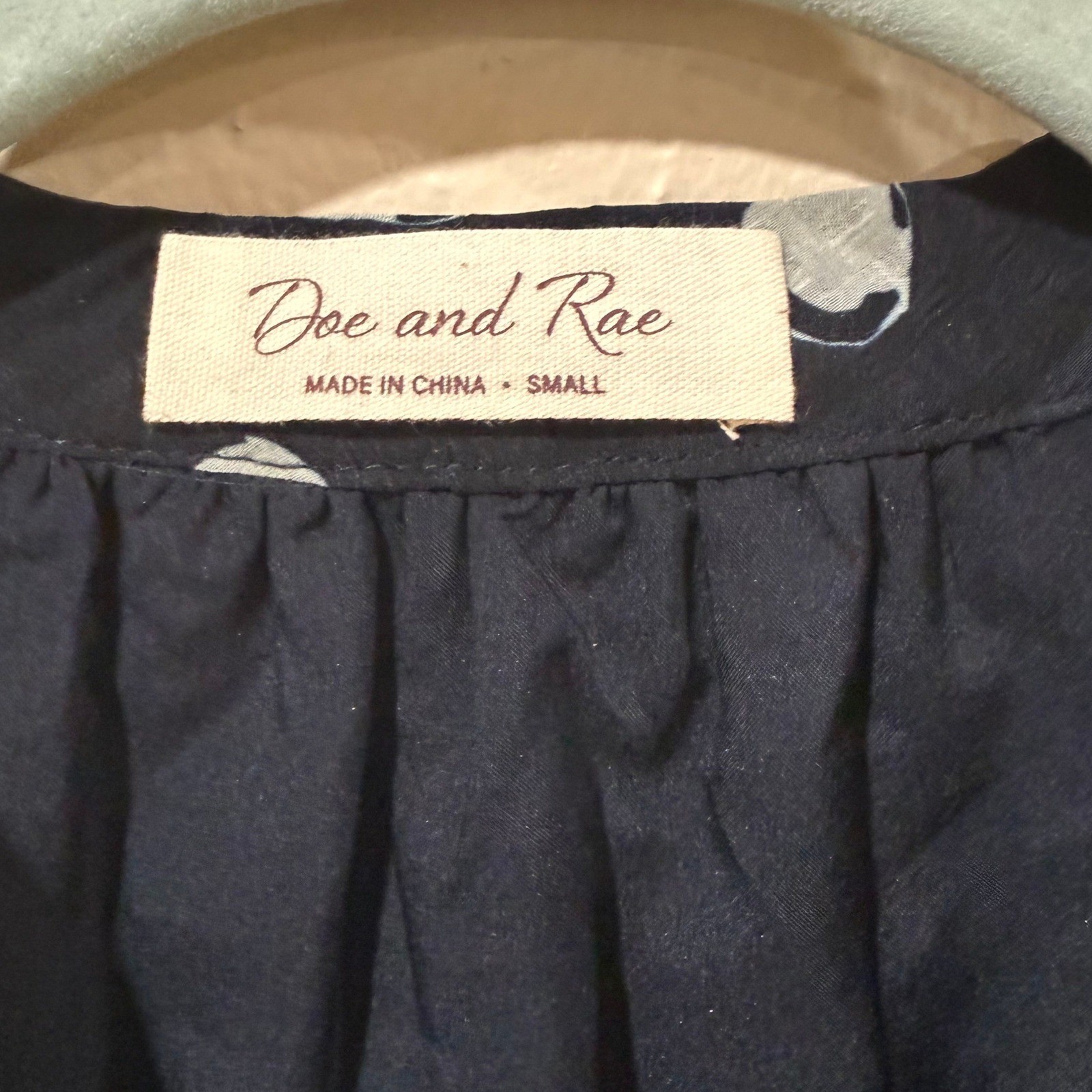 Doe and Rae Navy Polka Dot Tie Neck Sleeveless Tiered Midi Dress Small