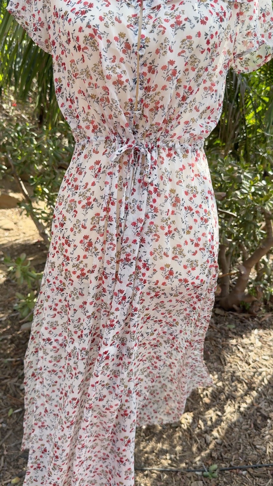 NWT DR2 Garden Party Ditsy Floral Sheer Dress Duster Cardigan Size S Cottagecore