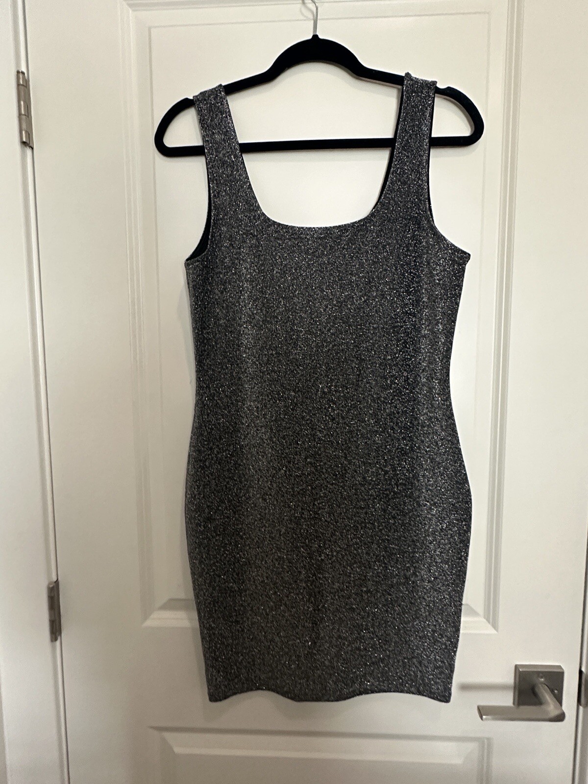 IRIS Black Sparkly Bodycon Dress SZ L