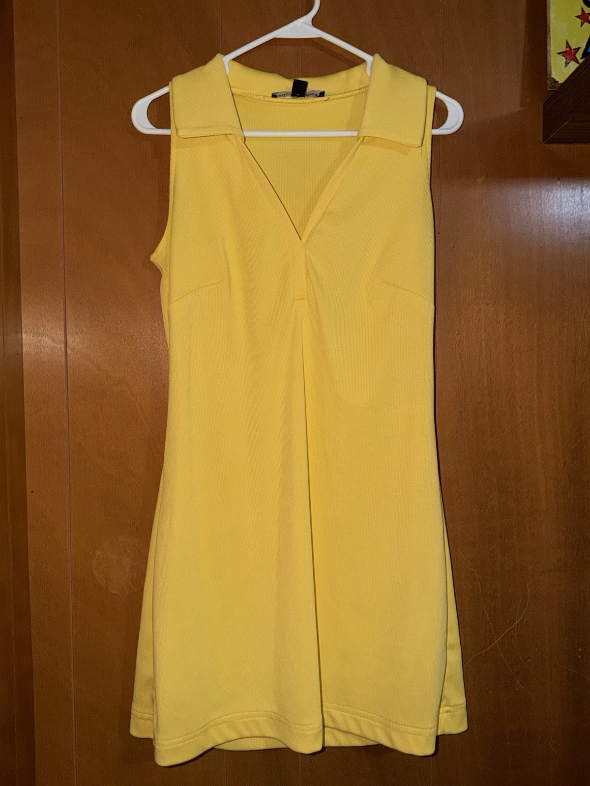 Boston Proper Sport Dress Sz M Sleeveless Yellow Stretch