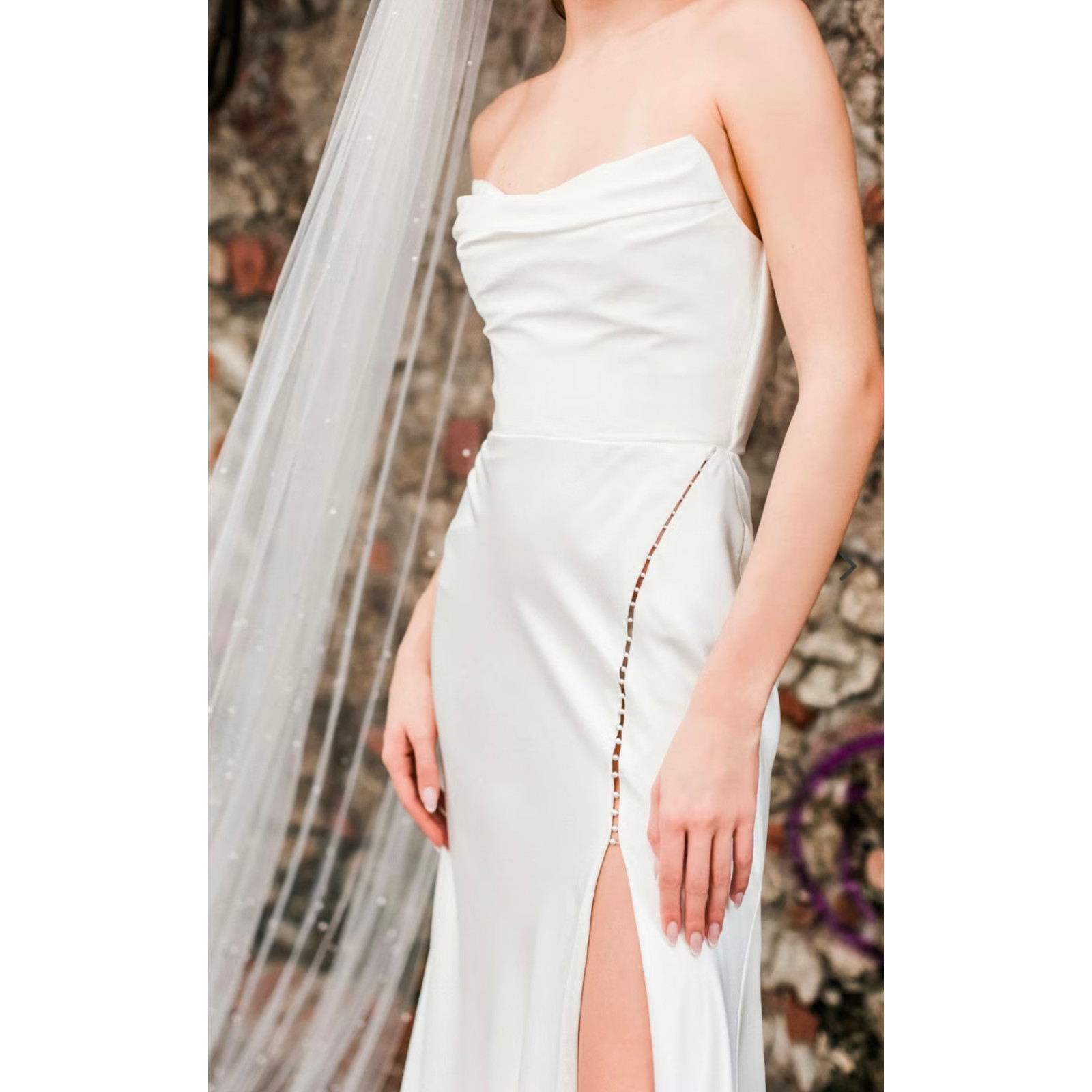 Watters Orlies Wedding Gown Size 2 Ivory Strapless Slit Bridal Dress NWT