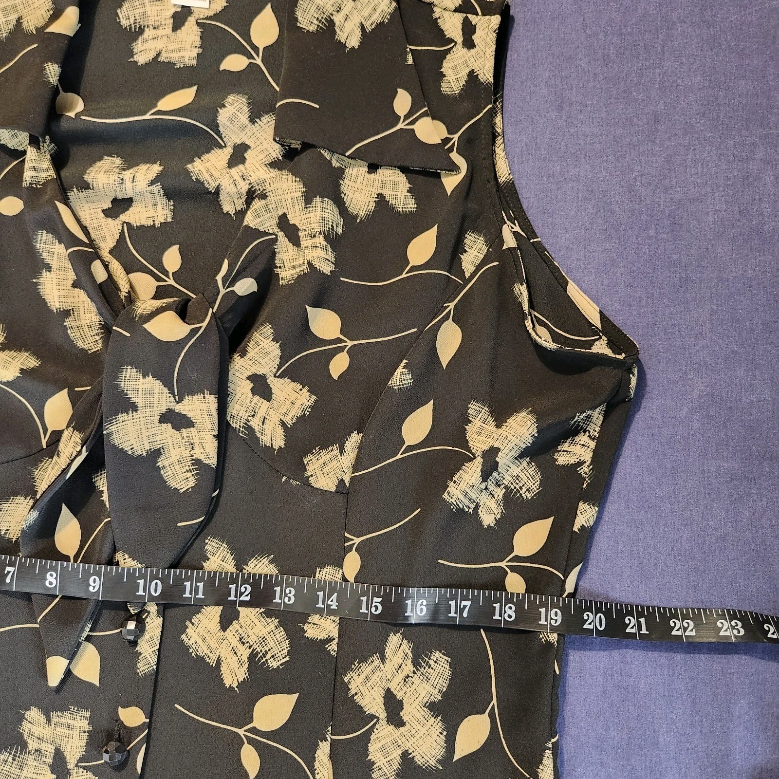 Voir Collection Sleeveless Floral Minimalist/Classic/SlowFashion Shirt Dress XL