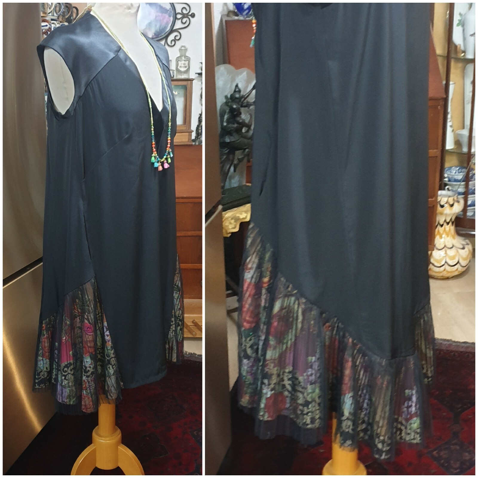 Michal Negrin Black Decorated Over size Comfort Dress – Sz. 42 /M NWoT